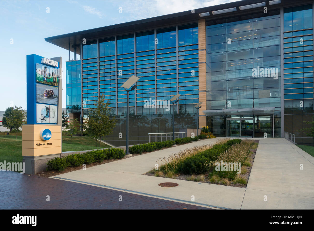 NCAA headquarters building in Indianapolis in Indiana Foto Stock