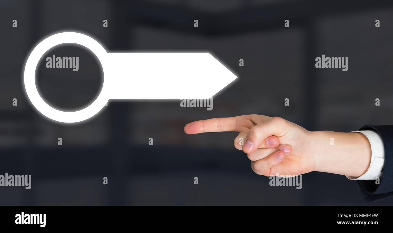 Puntamento a mano e il puntatore a freccia Foto Stock