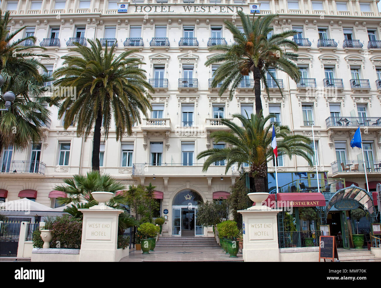 Hotel West End, alla Promenade des Anglais, Côte d'Azur, Alpes-Maritimes, Francia del Sud, Francia, Europa Foto Stock