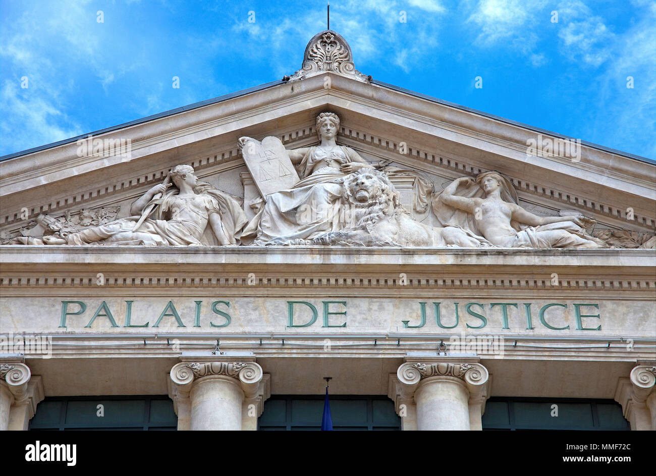 Casa Corte, Palais de Justice a Place du Palais de Justice, Nizza Côte d'Azur, Alpes-Maritimes, Francia del Sud, Francia, Europa Foto Stock