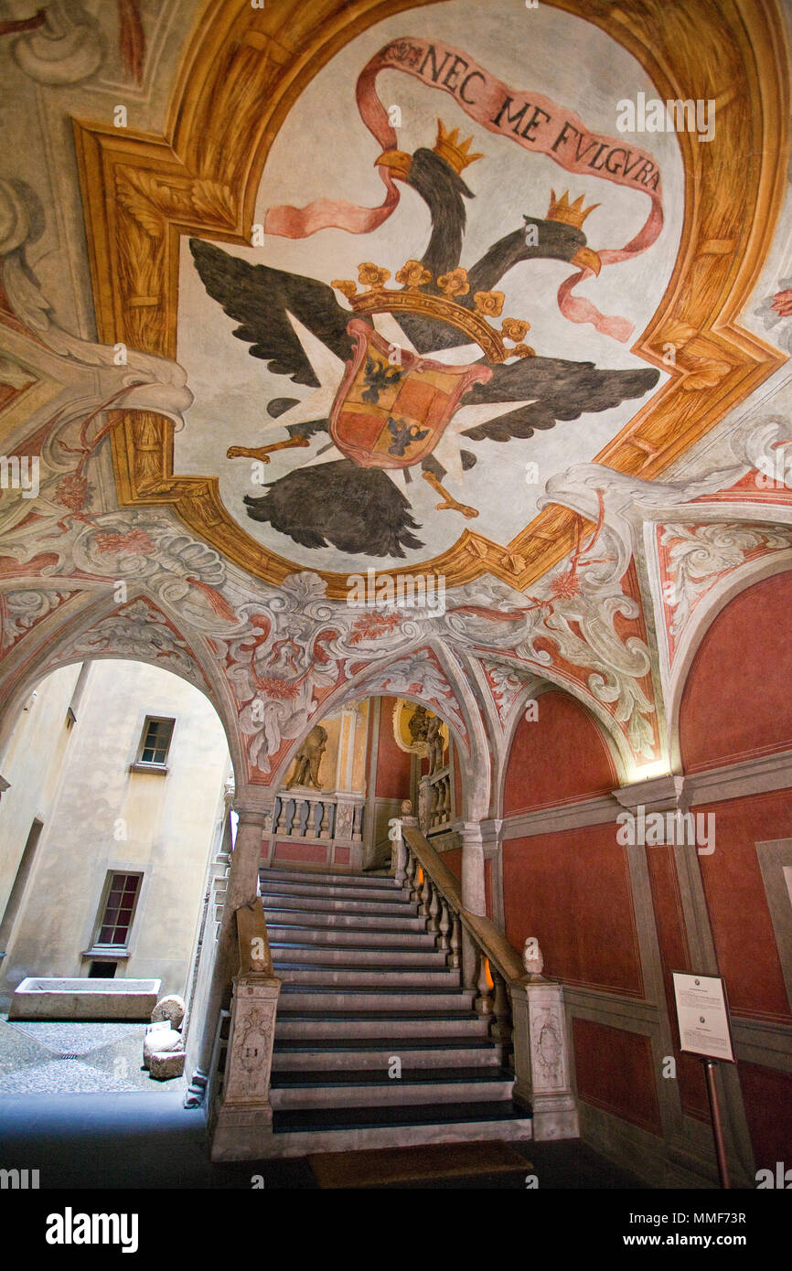 Pittura murale di museo interno Palazzo Lascaris, Palazzo Lascaris des Comtes de Vintimille, secolo XVII, Nizza Côte d'Azur, Alpes-Maritimes, Sud Francia Foto Stock