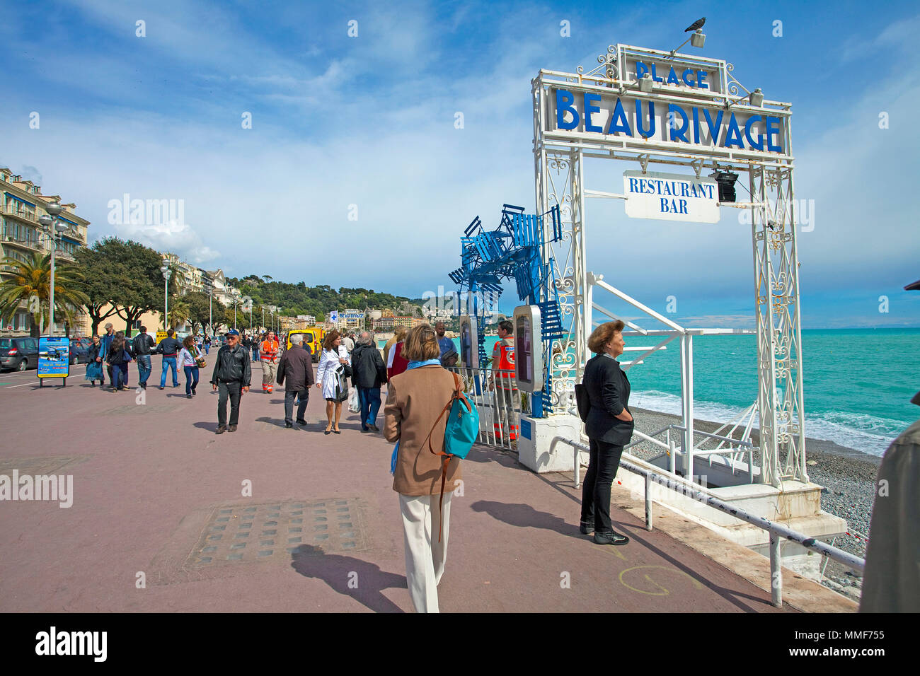 La scala al Beau Rivage, bar e ristorante presso la Promenade des Anglais, Boulevard, Nizza Côte d'Azur, Alpes-Maritimes, Francia del Sud, Francia, Europa Foto Stock