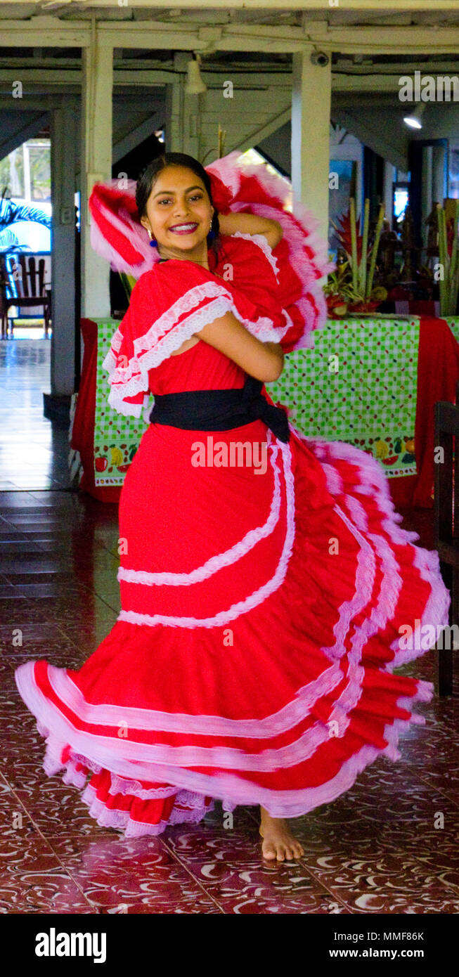 Costa Rica ballerino tradizionale Foto Stock
