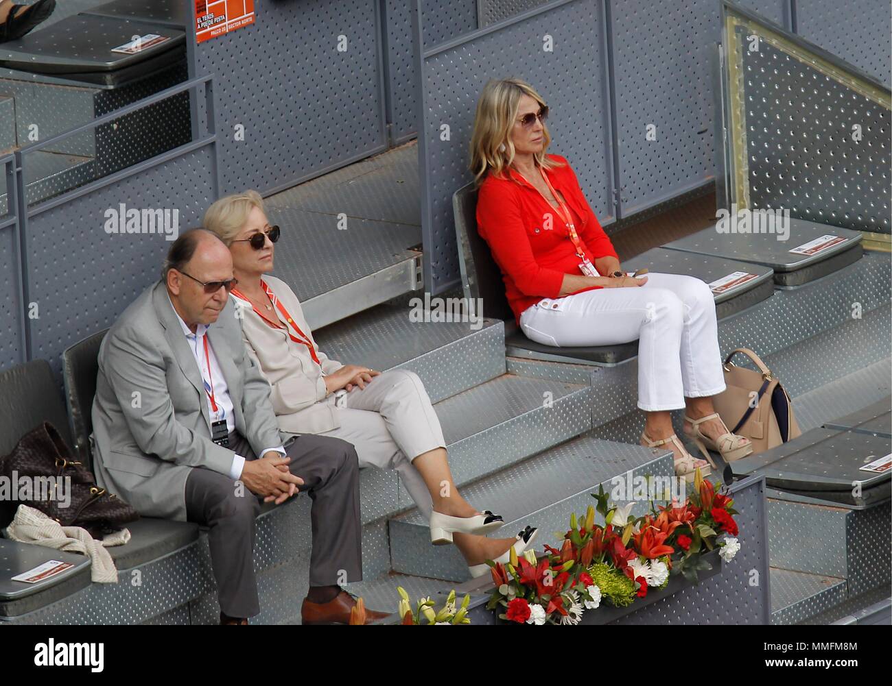 Mutua Madrid Open 2018 di tennis. (Foto: Jose Cuesta/261/Cordon Premere). Corrispondenza tra Caroline Garcia (FRA) e Kiki Bertens (NED). Nadia Comaneci. Cordon premere Foto Stock