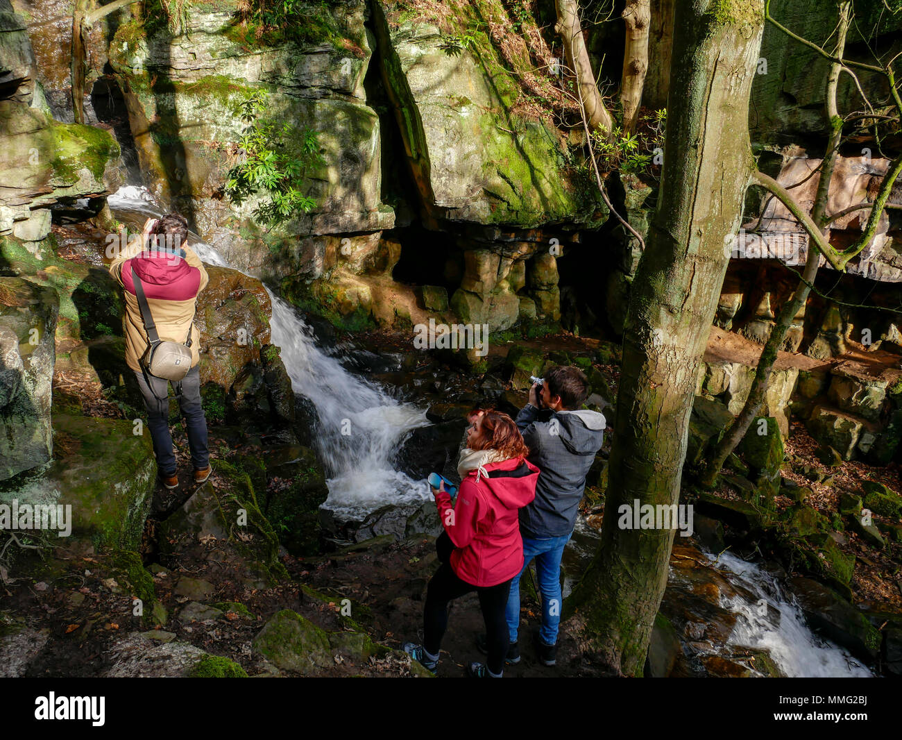 Valle Lumsdale nel distretto di Peak Derbyshire Inghilterra Foto Stock