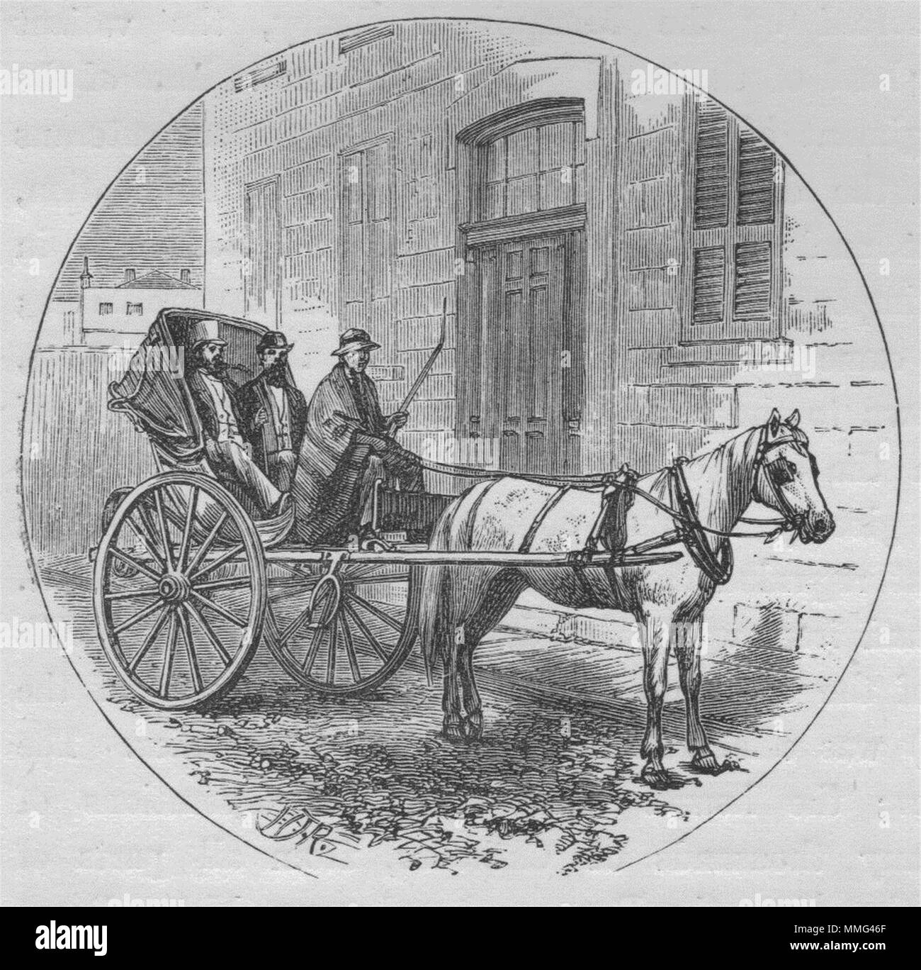 QUEBEC CITY. Caleche o Hansom canadese 1882 antica immagine di stampa Foto Stock