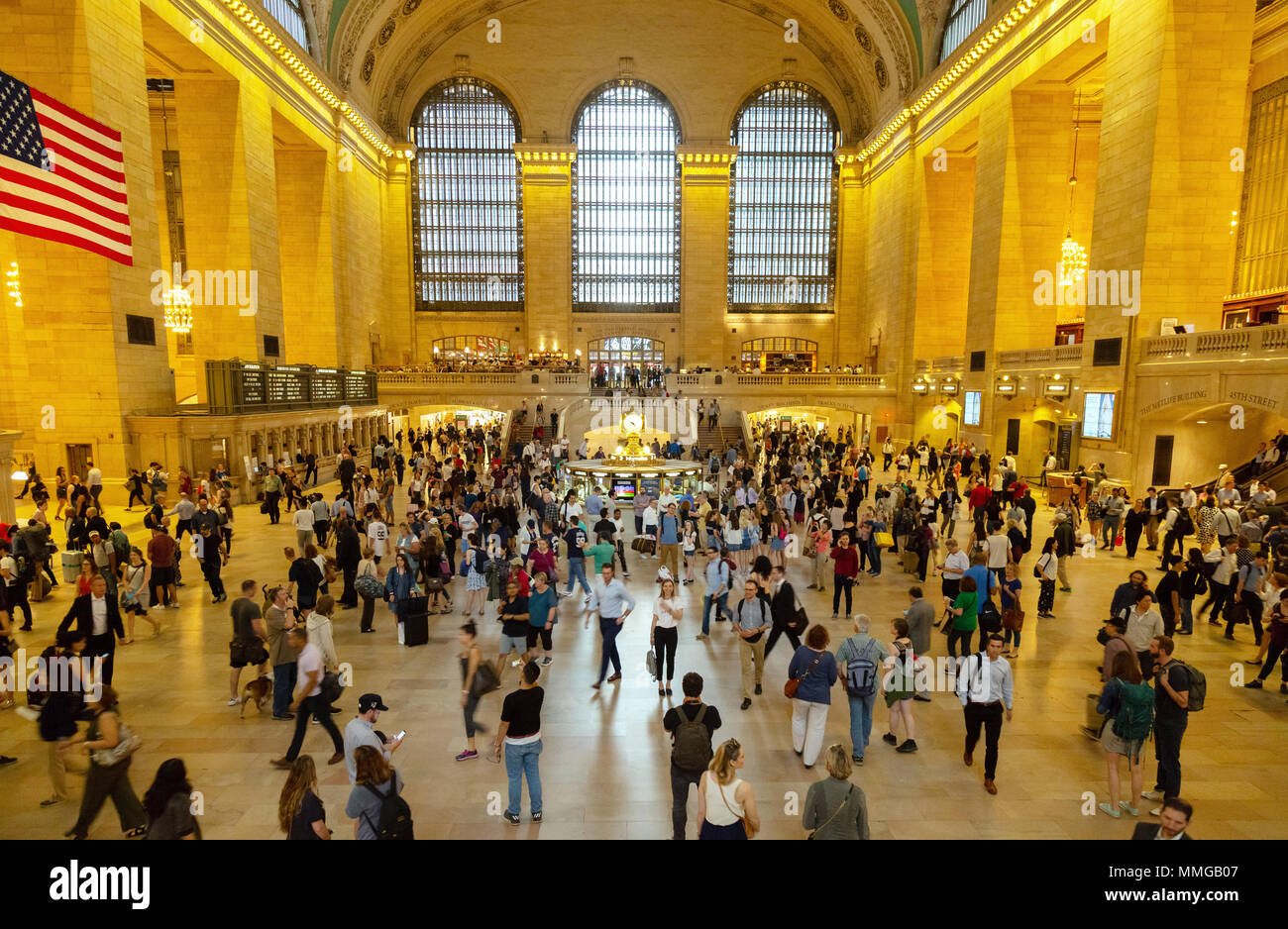 La Grand Central Station interno, con folle di persone nelle ore di punta, la Grand Central Station, New York City, Stati Uniti d'America Foto Stock