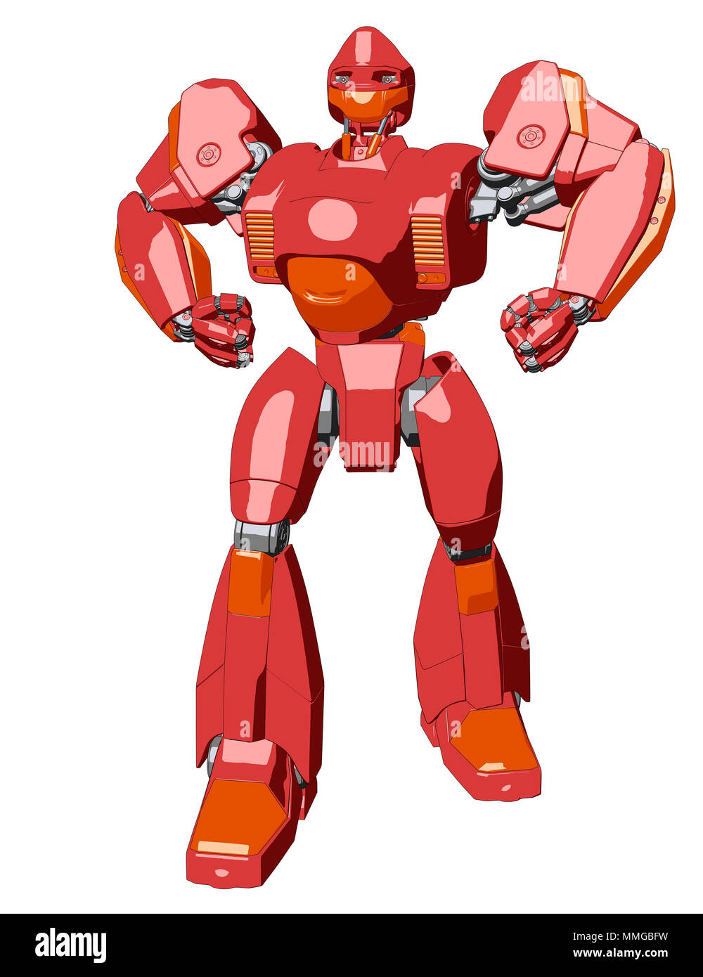 Stile Anime giant robot. 3D illustrazione Foto Stock