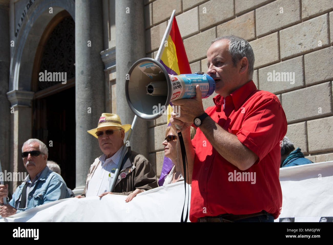 Barcellona, Spagna 2013. Attivisti politici Foto Stock