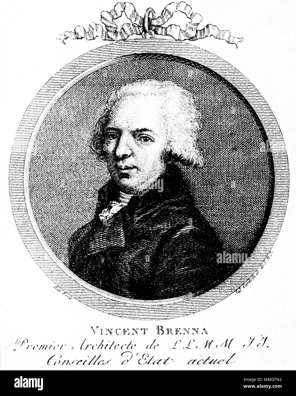 Ritratto di Vincenzo Brenna (1747-1820). 1800. Ritratto di Vincenzo Brenna (Cardelli, Ritt) Foto Stock