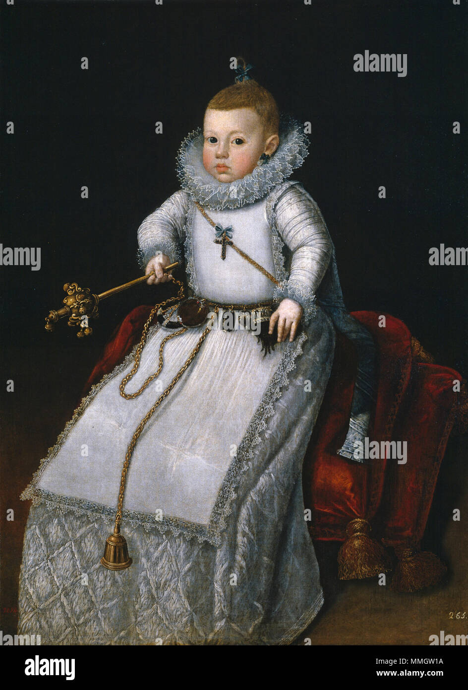 . Español: Retrato de la Infanta Margarita Francisca (1610-1616), hija de Felipe III . circa 1610. Santiago moran Foto Stock