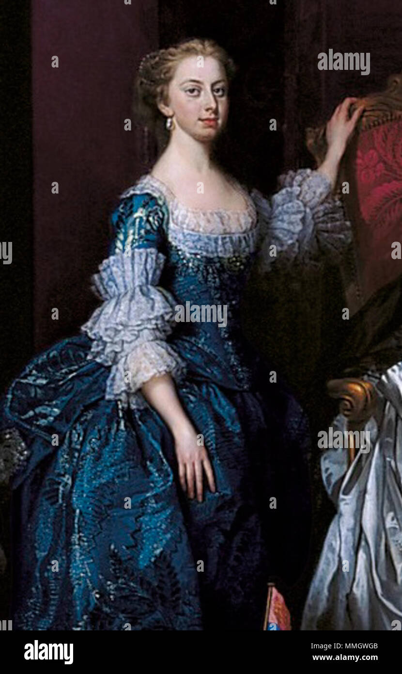 . Da File:la famiglia di Federico, Principe di Galles.jpg Principessa Augusta. 1751. La principessa Augusta di Gran Bretagna da George Knapton Foto Stock