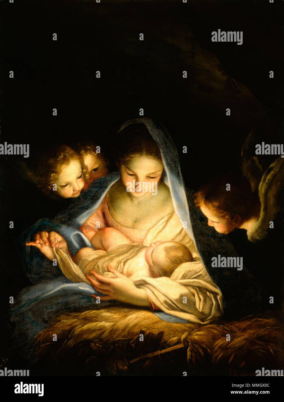 BPK 50.007.494 inglese: la Notte Santa (Natività) . 1655. Carlo-Maratta-Nativita Foto Stock