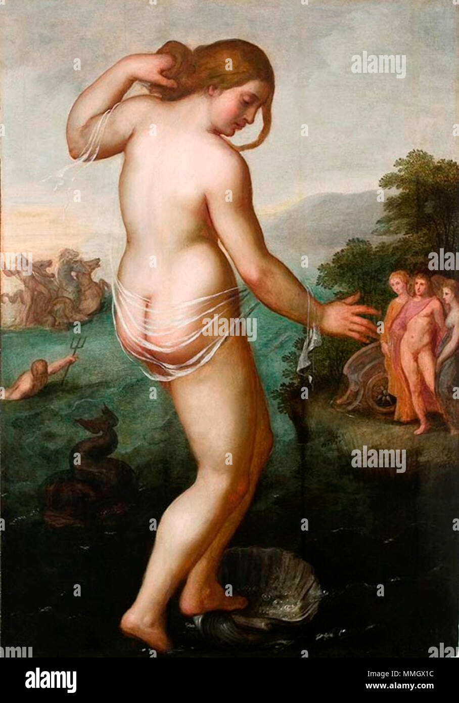 Anônimo - Vênus saindo das ondas do Mar Foto Stock