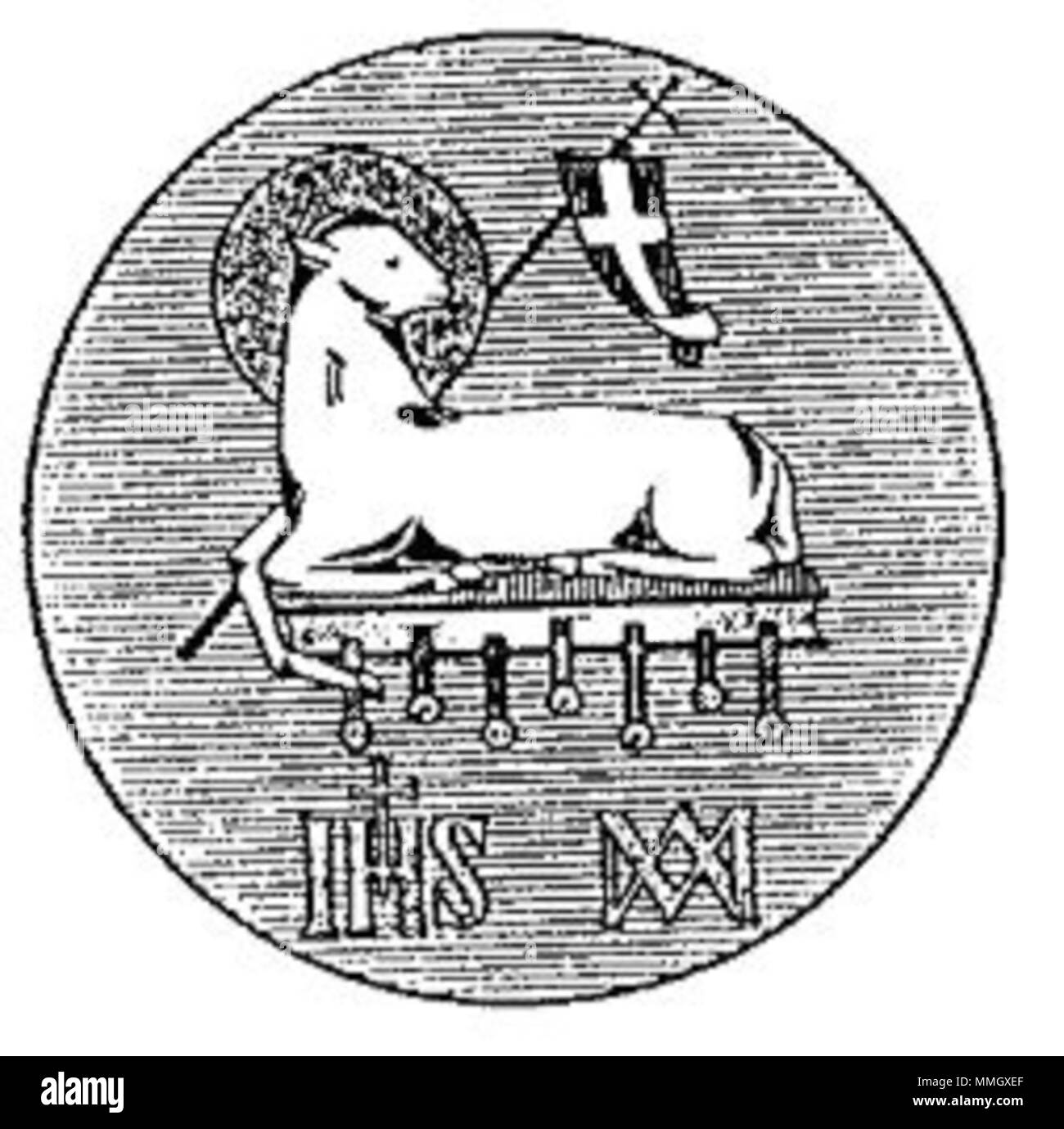 . Inglese: Guarnizione ed emblema dei Missionari del Preziosissimo Sangue, congregazione fondata da Gaspare del Bufalo, 1815 . 1815. Gaspare del Bufalo 103 Buffalini Foto Stock