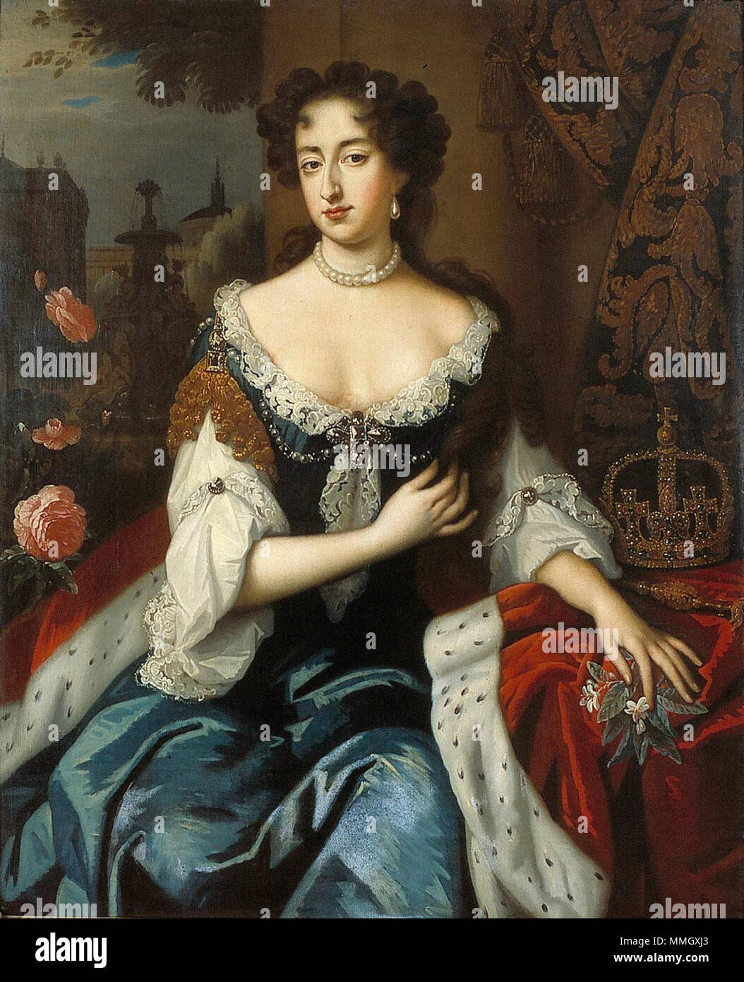 . Inglese: Maria Stuart (1662-1695), moglie di Guglielmo III, principe di Orange Nederlands: Maria Stuart (1662-1695), echtgenote van Willem III, Prins van Oranje . tra il 1684 e il 1685 ?. W. Wissing Maria Stuart Foto Stock