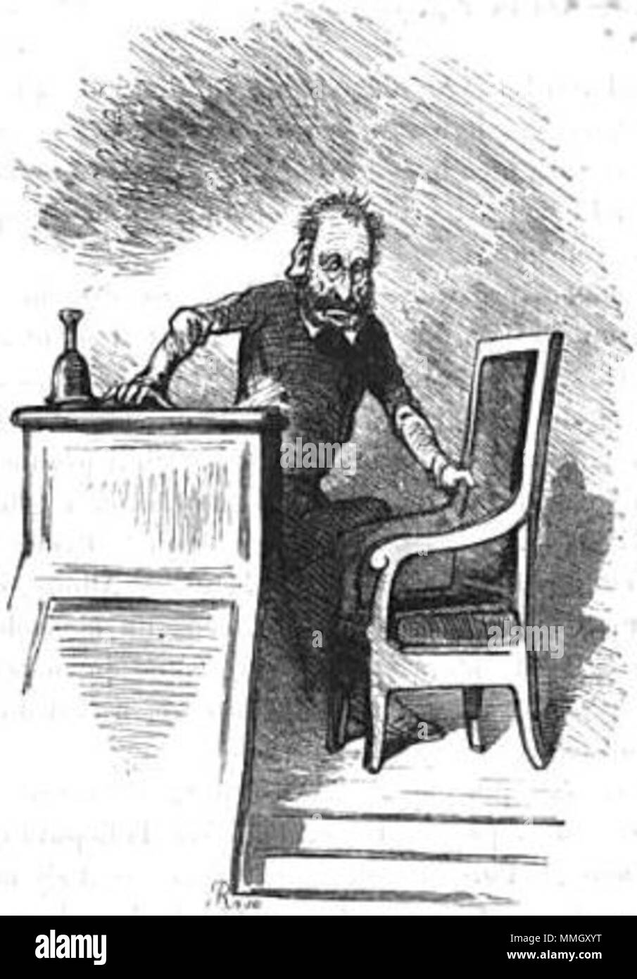 . Français : Caricatura du doyen d'âge de la Constituante de 1848, Pierre-François Audry de Puyraveau, par Cham. . 1850. Cham (Amédée de Noé) 63 Audry par Cham Foto Stock