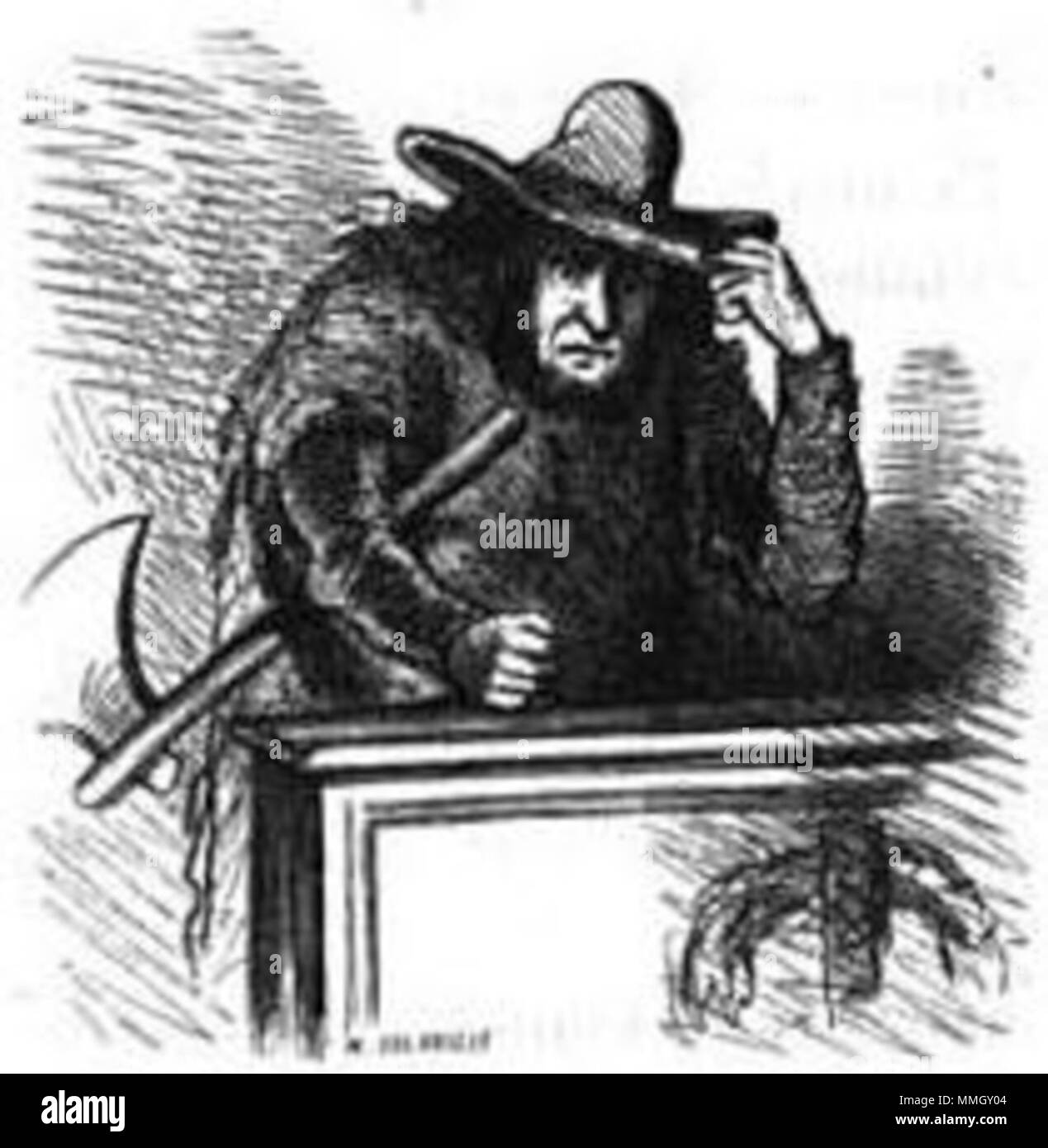 . Français : Caricatura de Jean-Martial Bineau (1805-1855) déguisé en bûcheron, par Cham. . 1850. Cham (Amédée de Noé) 84 Bineau par Cham Foto Stock