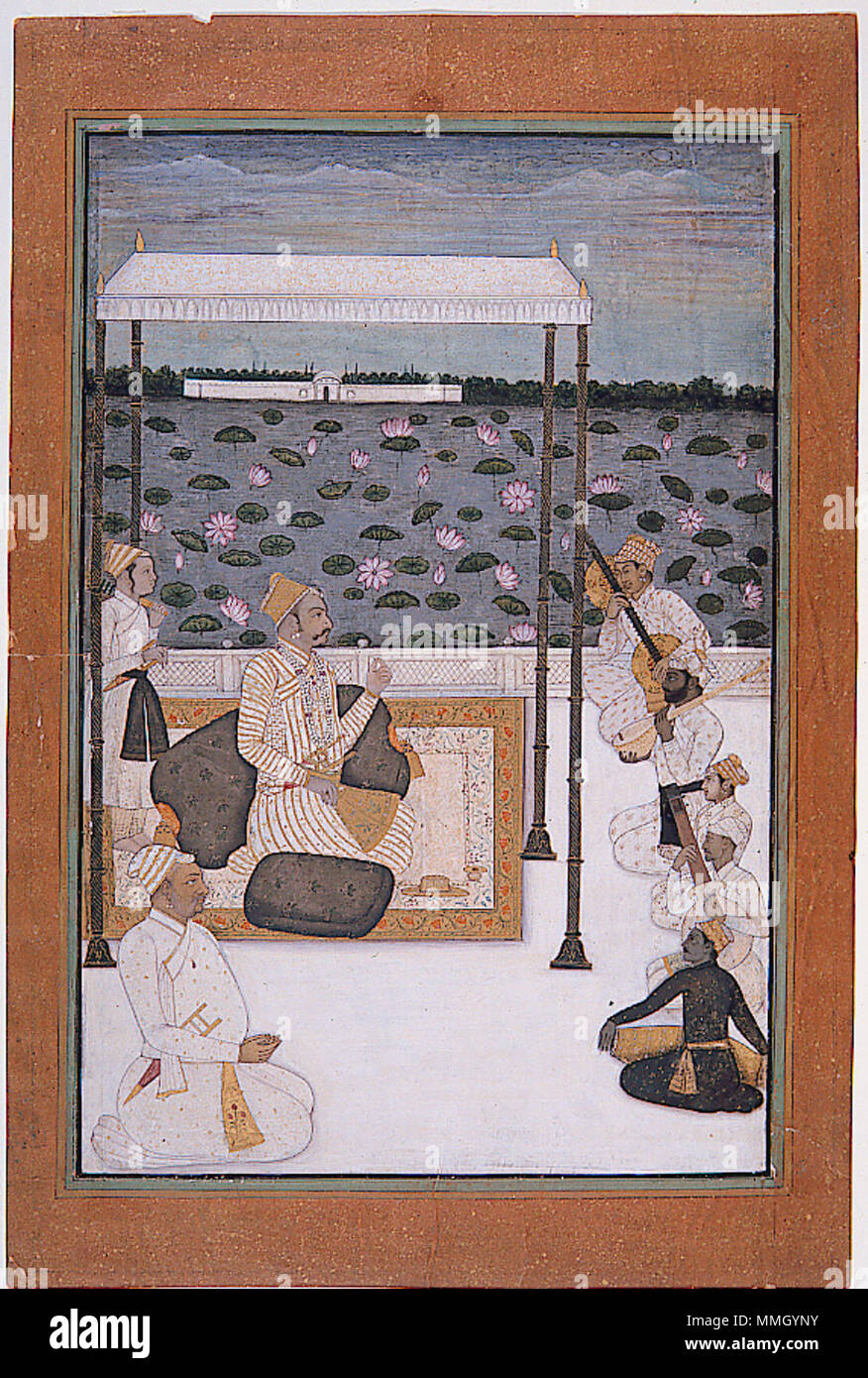 . Inglese: Data di creazione: ca. Display 1680 Dimensioni: 13 3/16 in. x 8 21/32 in. (33,5 cm x 22 cm) Linea di credito: Edwin Binney terza raccolta numero di adesione: 1990.746 Collection: il San Diego Museum of Art . Il 6 settembre 2011, 14:07:10. Inglese: thesandiegomuseumofartcollection un nobile ascolta musica sotto una tettoia sulla terrazza e da un lago (6125053396) Foto Stock