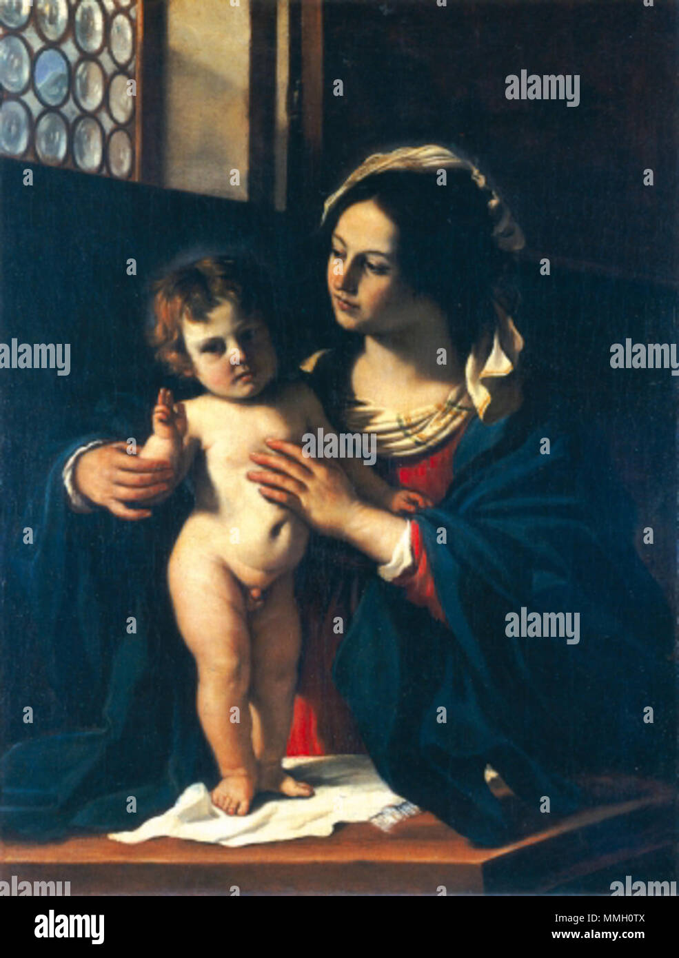 . Madonna col Bambino, ol/tl, 134 x 103,5 cm, Pinacoteca Civica, Cento . 1629. Guercino (1591-1666) nomi alternativi nascita nome: Giovanni Francesco Barbieri, Il Guercino Descrizione pittore italiano, disegnatore e pittore di affreschi Data di nascita e morte 8 Febbraio 1591 22 dicembre 1666 Luogo di nascita e morte Cento vicino a Ferrara Bologna sede di lavoro Cento (1615-1617), Bologna (1617-1621), Venezia (circa 1618), Roma (1621-1623), Cento (1623-1642), Bologna (1642-1666) Autorità di controllo : Q334262 VIAF:?ISNI 49248688:?0000 0001 2131 914X ULAN:?500021925 LCCN:?n50082058 NLA:?35806367 wor Foto Stock