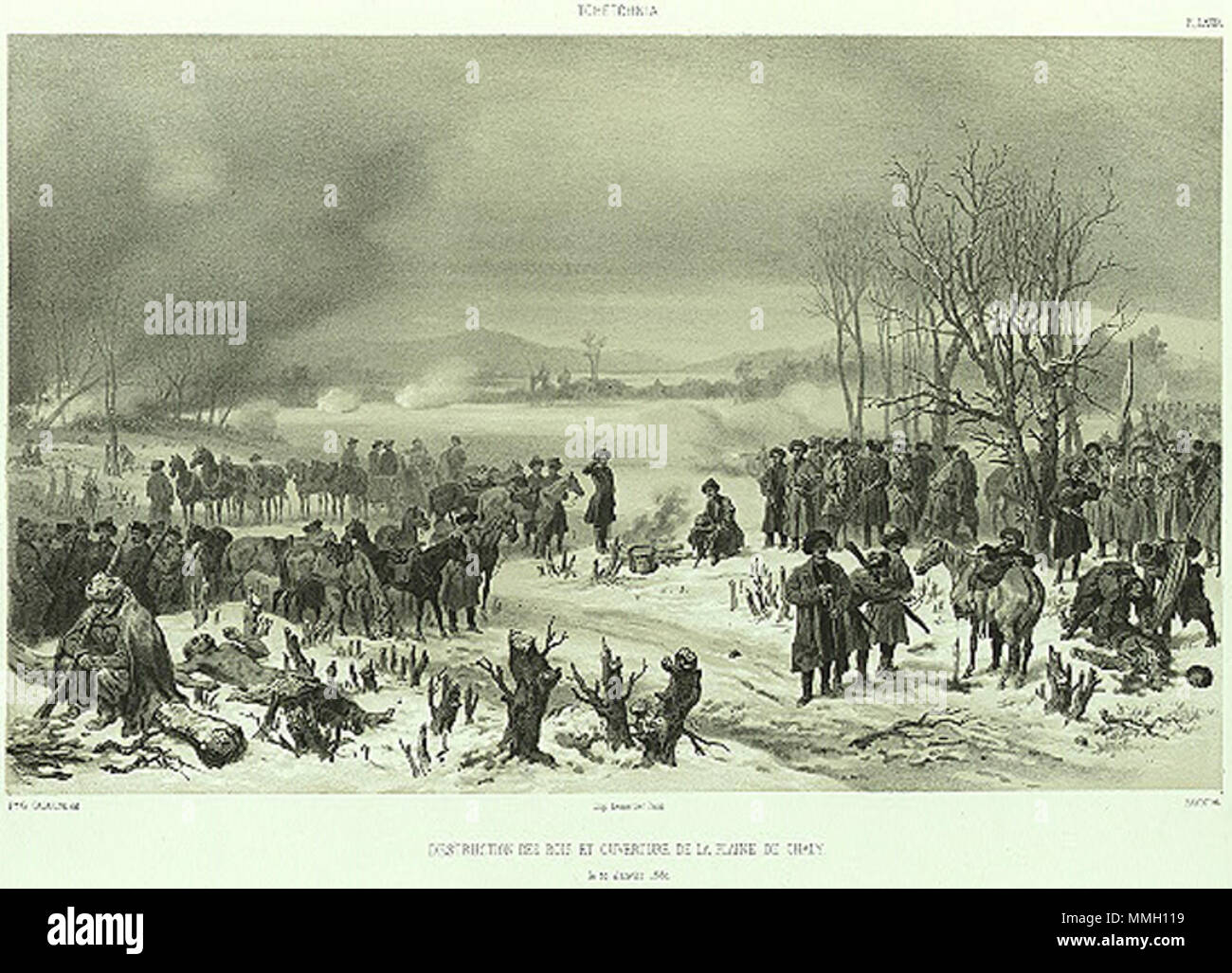 . Français : Tchetchnia. Distruzione des bois et ouverture de la Plaine de Chaly. . Pubblicato 1847. Grigory Gagarin (1810-1893) nomi alternativi Grigory Grigorievich Gagarin Descrizione artista russo, Diplomat, iconografa pittore e la data di nascita e morte 11 Maggio 1810 30 gennaio 1893 Luogo di nascita e morte di San Pietroburgo, Russia Chelles, Francia sede di lavoro Impero Russo, Caucaso, Tbilisi, San Pietroburgo Autorità controllo : Q887801 VIAF:?106966284 ISNI:?0000 0001 2146 4427 ULAN:?500025091 LCCN:?n83006301 GND:?117671126 WorldCat libro autore: Ernest Stackelberg (1 Foto Stock