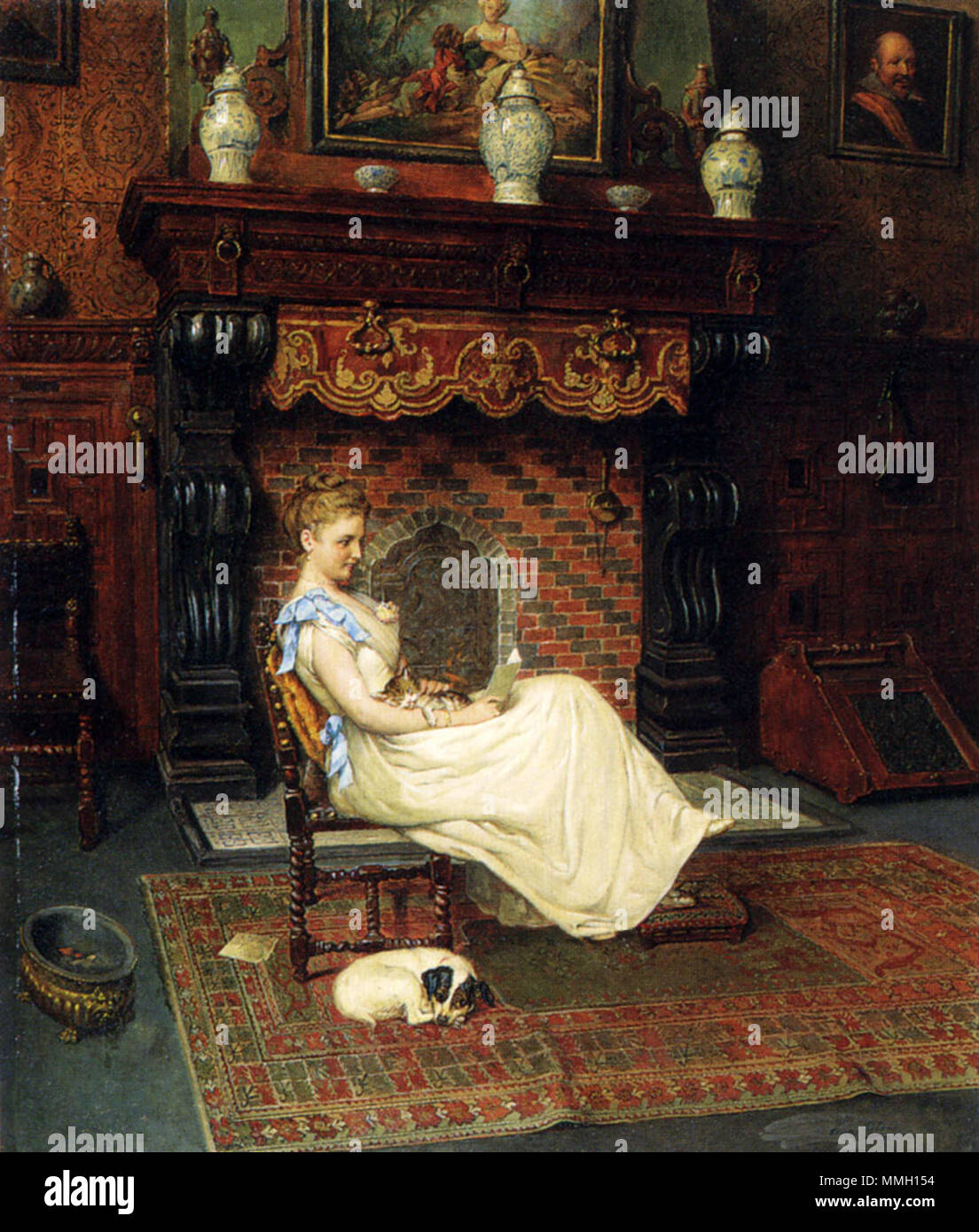 Inglese: dall'incendio . 1887. Eugene Siberdt - Dal fuoco Foto Stock