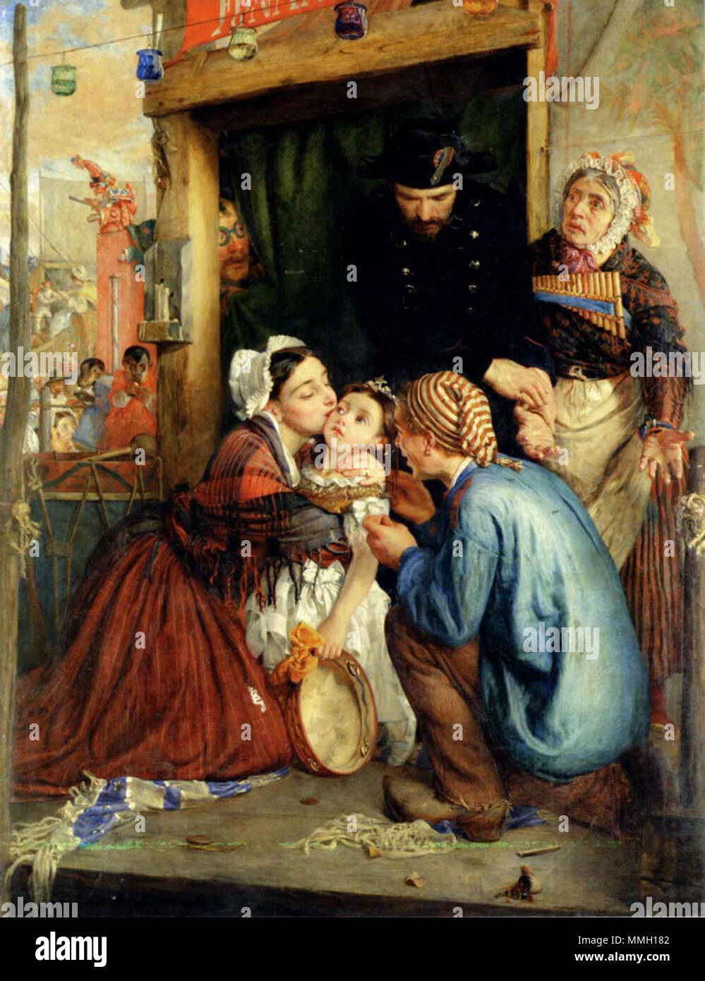 . Inglese: contadini francesi di trovare il loro bambino rubata . 1859. Calderon Philip Hermogenes contadini francesi di trovare il loro bambino rubata Foto Stock