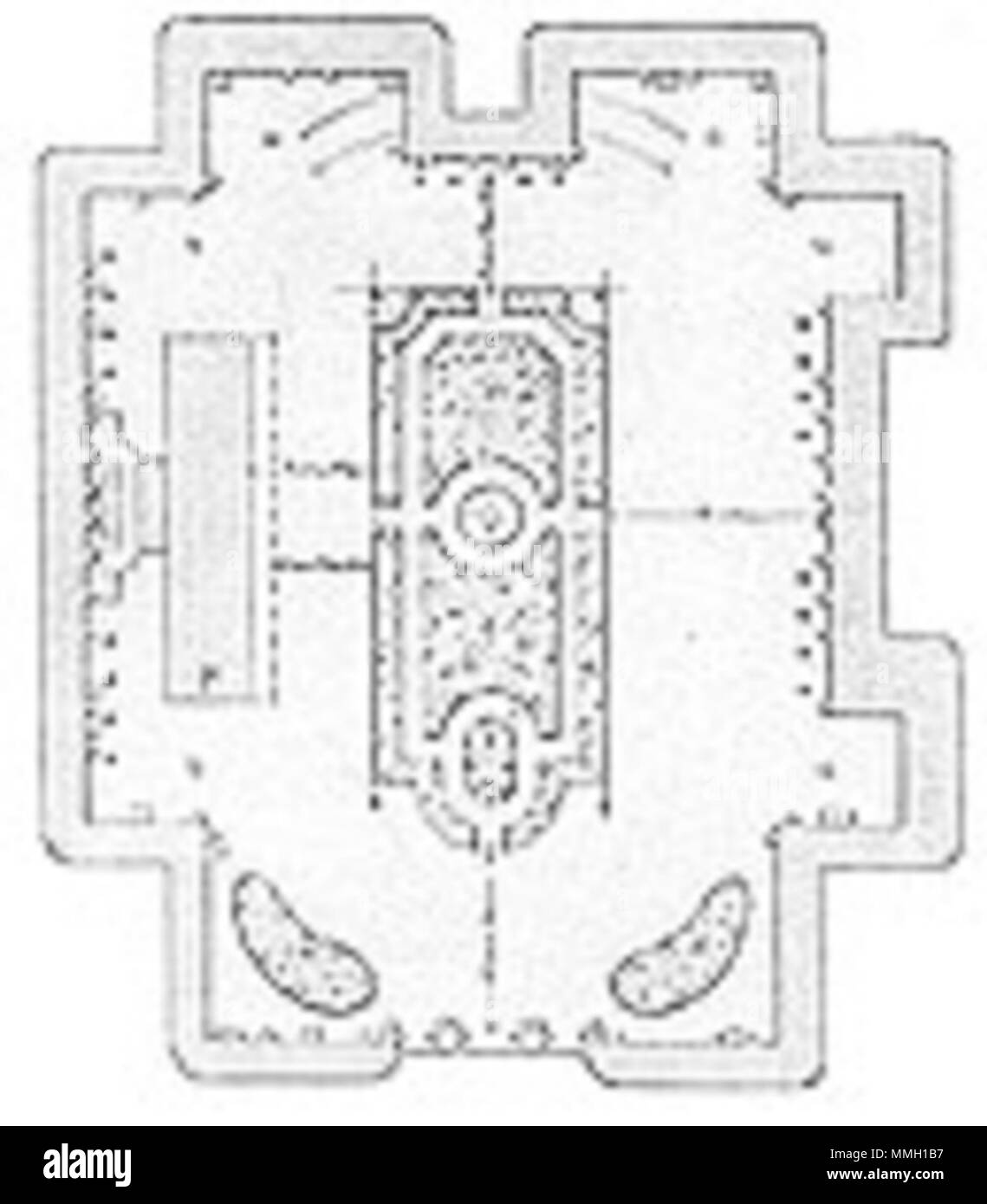 . Inglese: Piano per il miglioramento del grande Cortile del Palazzo d'inverno, San Pietroburgo. Si tratta di date 1885 e nel dominio pubblico in virtù dell'età. Presi dall'hermitage il sito web qui [1] . 1885. Corte sconosciuto giardino Foto Stock