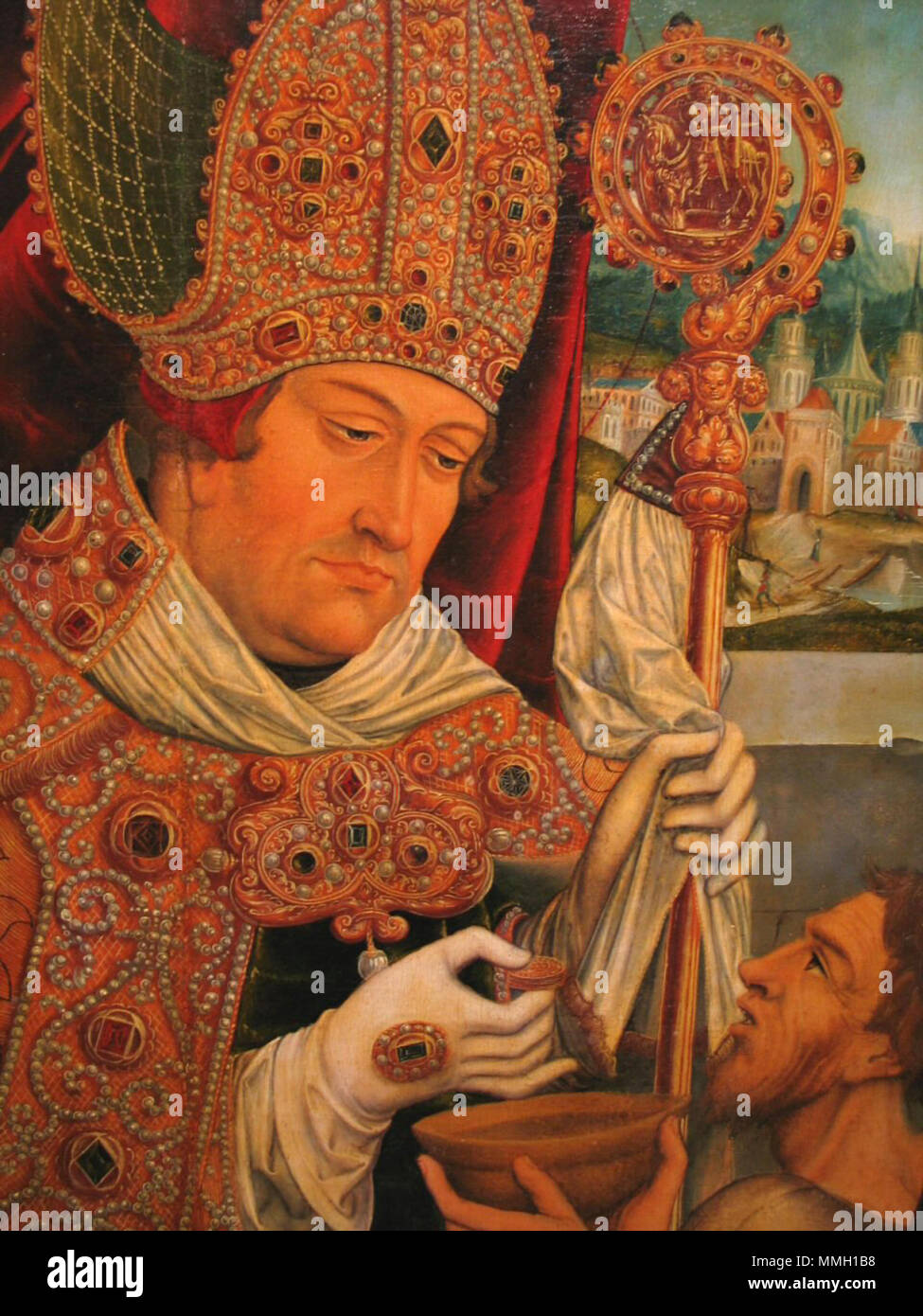 Il Cardinale Alberto di Brandenburgo come Saint Martin. 1543. Albrecht-von-brandenburg-als hl-martin Foto Stock