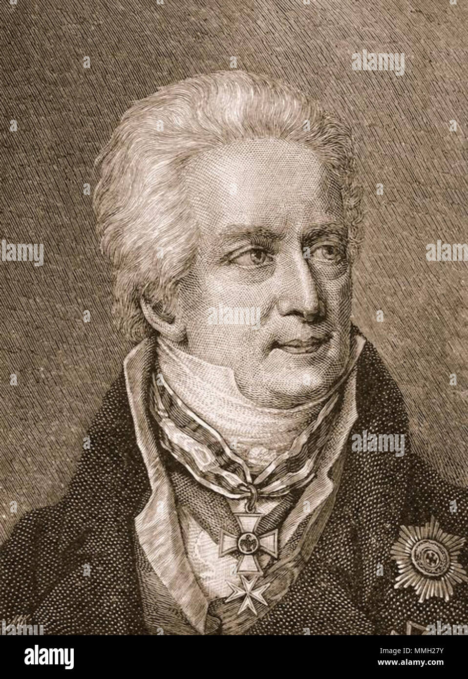 . Tra circa 1810 e circa 1820 (19 aprile 2006 (originale data di caricamento). Sconosciuto Il uploader originale era Känsterle a Wikipedia in olandese Fuerst Karl August von hardenberg Foto Stock