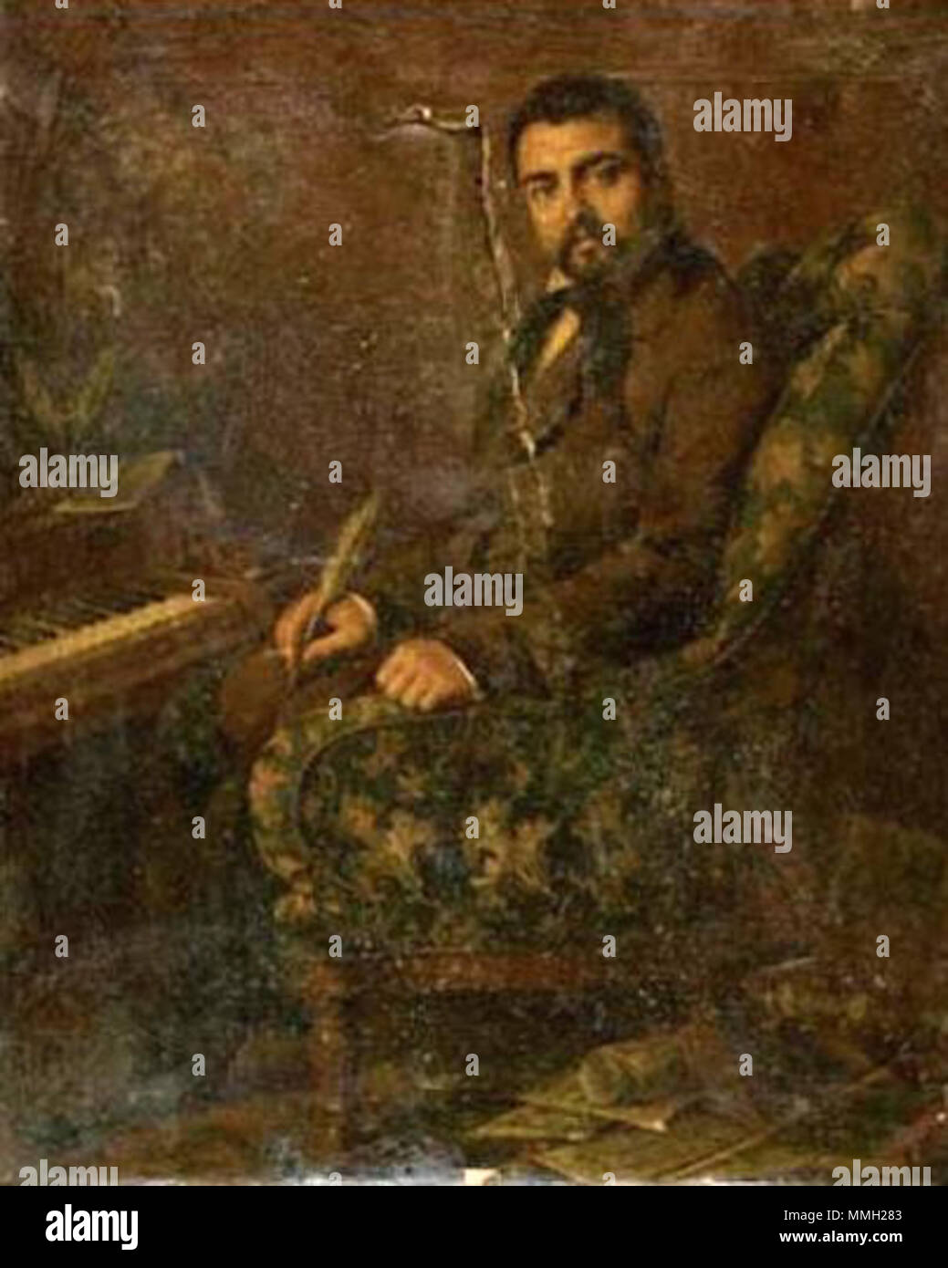 . Inglese: ritratto della coreografa italiana e compositore Antonio Cortesi (1796 - 1879) . circa 1850. Donato Francesco de Vivo (1831 - dopo il 1890) Antonio Cortesi da Francesco De Vivo Foto Stock