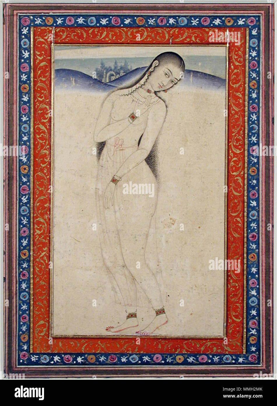 . Inglese: Visualizza artista: Shaikh Abbasi Data di creazione: xviii secolo Dimensioni display: 6 1/16 in. x 3 5/8 in. (15,4 cm x 9,2 cm) Linea di credito: Edwin Binney terza raccolta numero di adesione: 1990.507 Collection: il San Diego Museum of Art . Il 1 Ottobre 2001 13:23:16. Inglese: thesandiegomuseumofartcollection una donna in un paesaggio (6124546067) Foto Stock