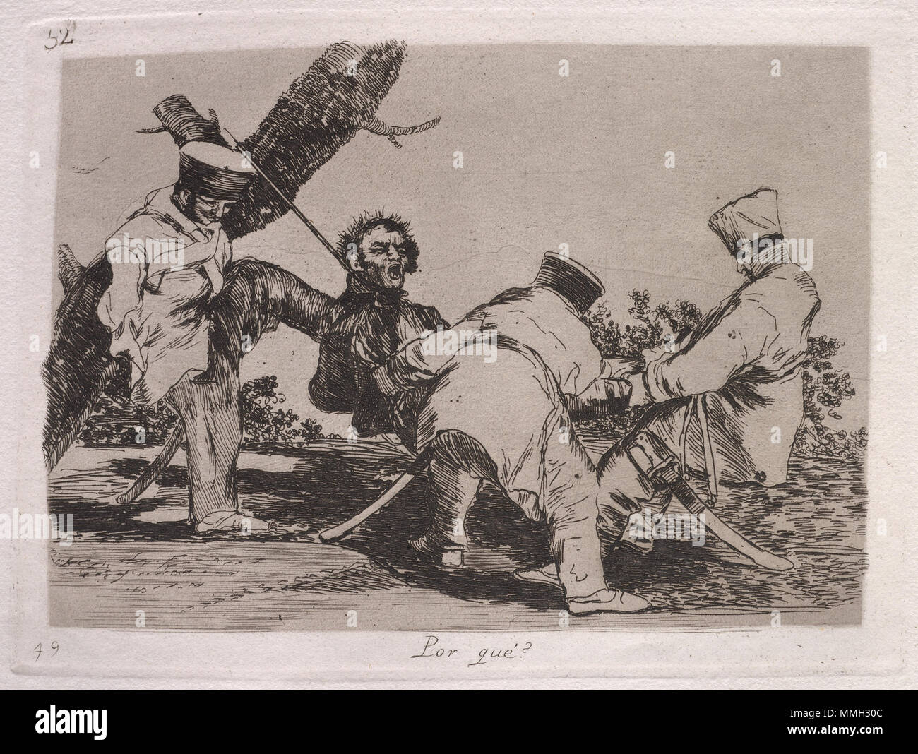 Francisco de Goya, Por que? (Perché?), spagnolo, 1746 - 1828, pubblicato 1863, attacco, Lavis, puntasecca, bulino, e burnisher, Rosenwald Collection Goya - Por que (perché) Foto Stock