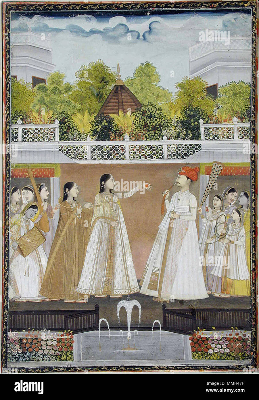 . Inglese: Visualizza artista: Faqir-ullah Data di creazione: ca. 1770 Dimensioni display: 10 5/8 in. x 7 1/4 in. (27 cm x 18.4 cm) Linea di credito: Edwin Binney terza raccolta numero di adesione: 1990.422 Collection: il San Diego Museum of Art . 16 ottobre 2001, 09:32:13. Inglese: thesandiegomuseumofartcollection un principe e principessa conversando nel royal gardens (6124539753) Foto Stock