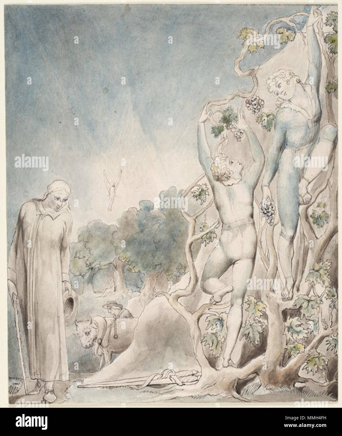 . Illustrazione ad acquerello a Milton's Comus da William Blake . 1801. Arte da William Blake ComusThomas3 Foto Stock