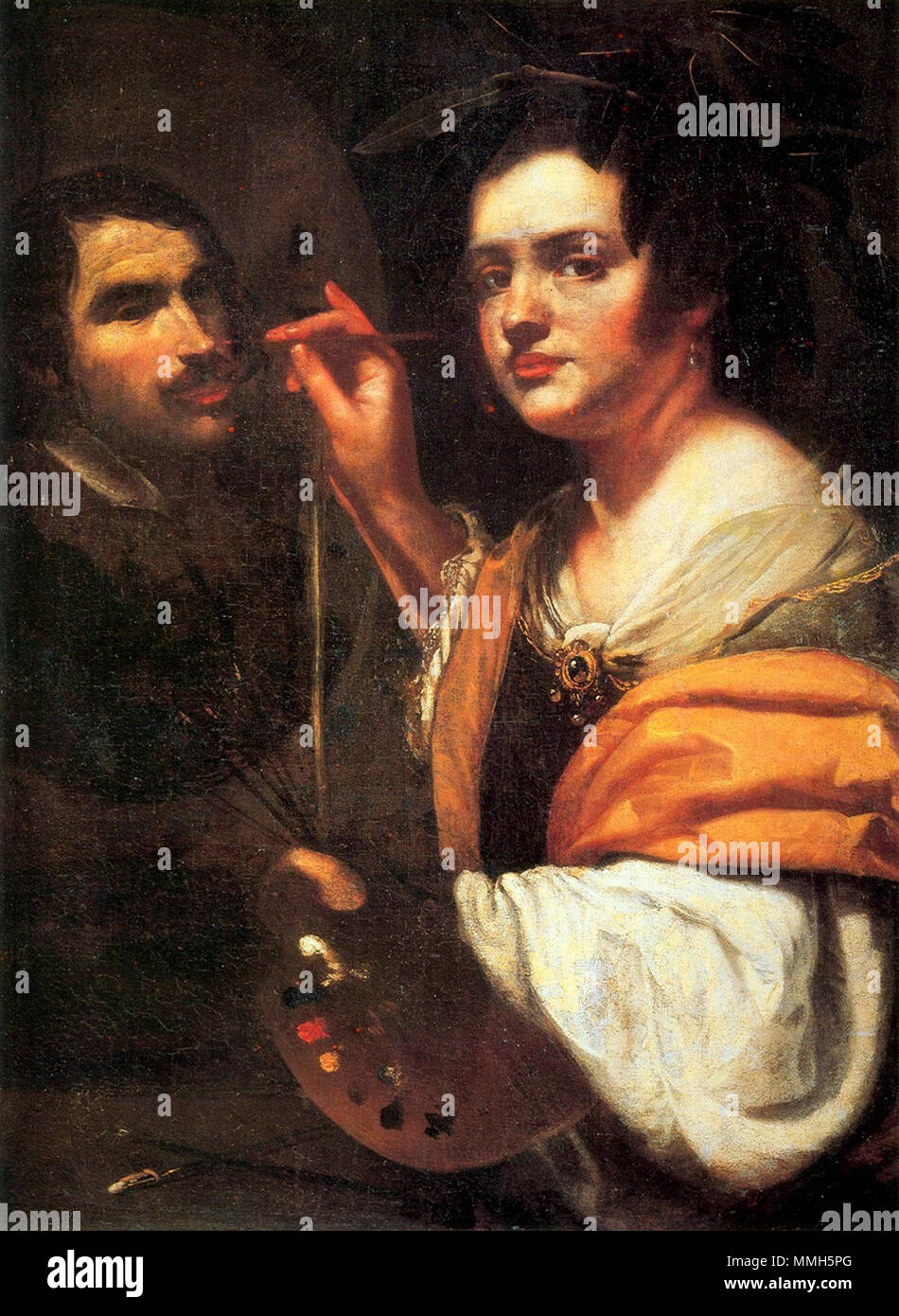 Italiano: Autoritratto (Allegoria della Pittura) Self-portrait (Allegoria della pittura). circa 1637. Gentileschi-autoretratBarberini Foto Stock