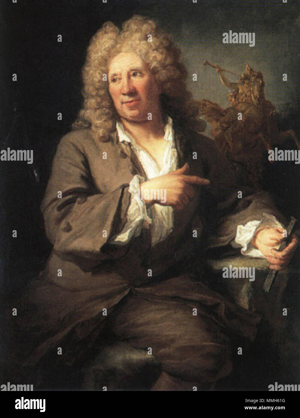 . Persona rappresentata: Antoine Coysevox (1640-1720), scultore francese Antoine Coysevox. 1711. Antoine Coysevox (1640-1720) par Gilles Allou (1670-1751) Foto Stock