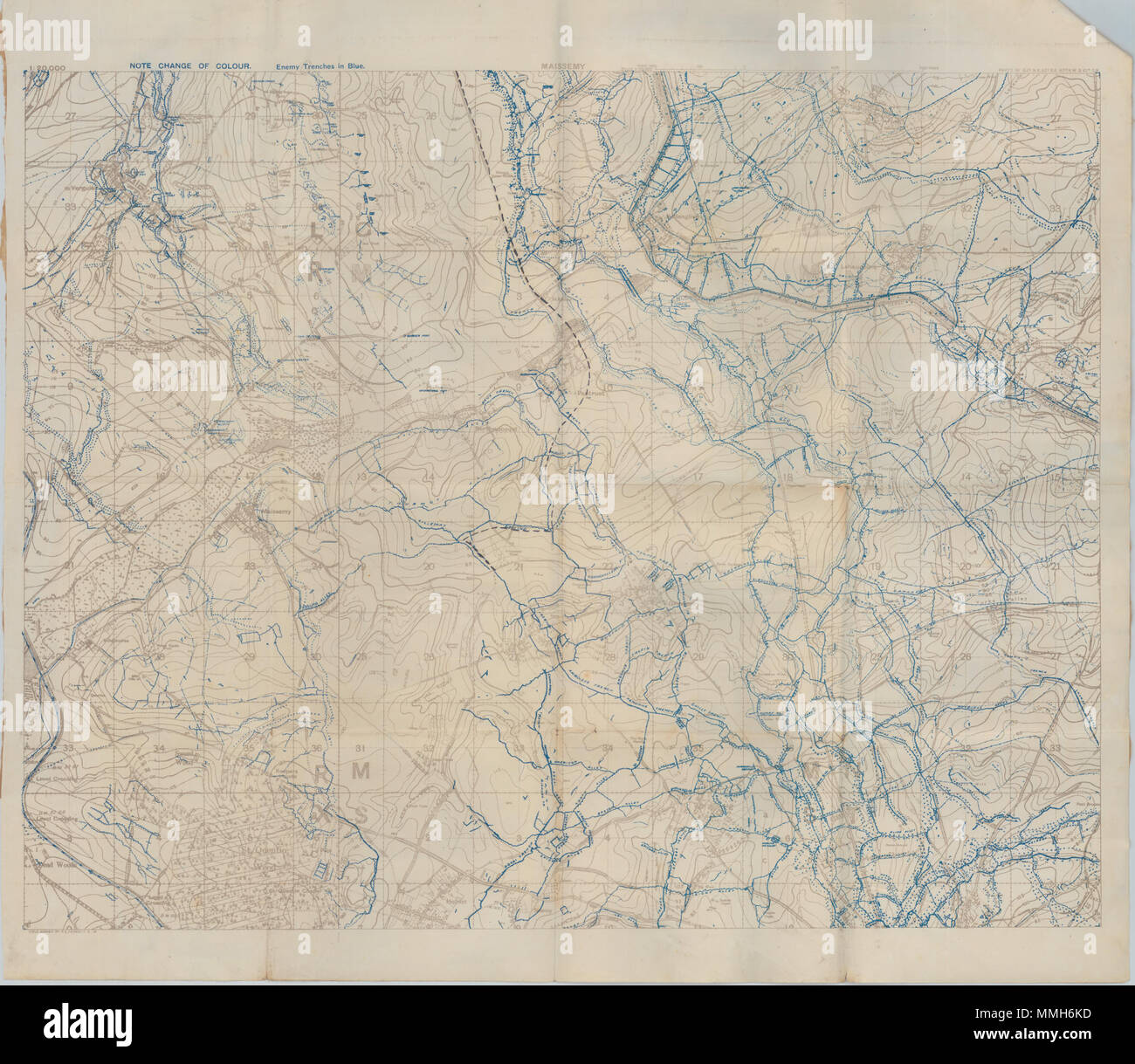Maissemy, WW1 mappa Foto Stock