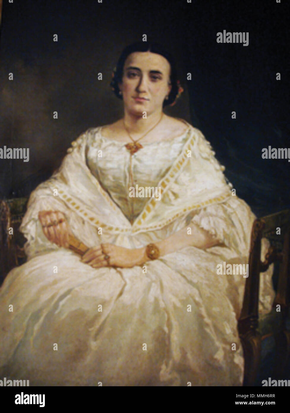 . Signora in bianco . 1859. Federico de Madrazo y Kuntz (1815-1894) Descrizione pittore Spagnolo-italiano, litografo, scrittore e direttore del museo, Data di nascita e morte 9 Febbraio 1815 10 Giugno 1894 Luogo di nascita e morte di Madrid Roma sede di lavoro Madrid, Roma competente controllo : Q1345186 VIAF:?ISNI 41993001:?0000 0000 6636 676 X ULAN:?500012679 LCCN:?nr95018886 NLA:?35506854 WorldCat Federico de Madrazo - Dama de branco, 1859 Foto Stock