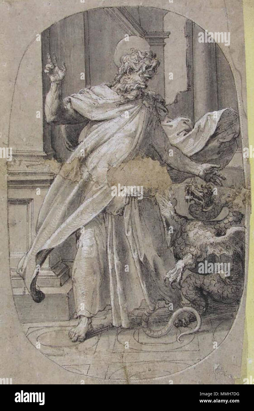 San Paolo sconfiggere la Bestia. 1530s. Vaga San Paolo sconfiggere la Bestia Foto Stock