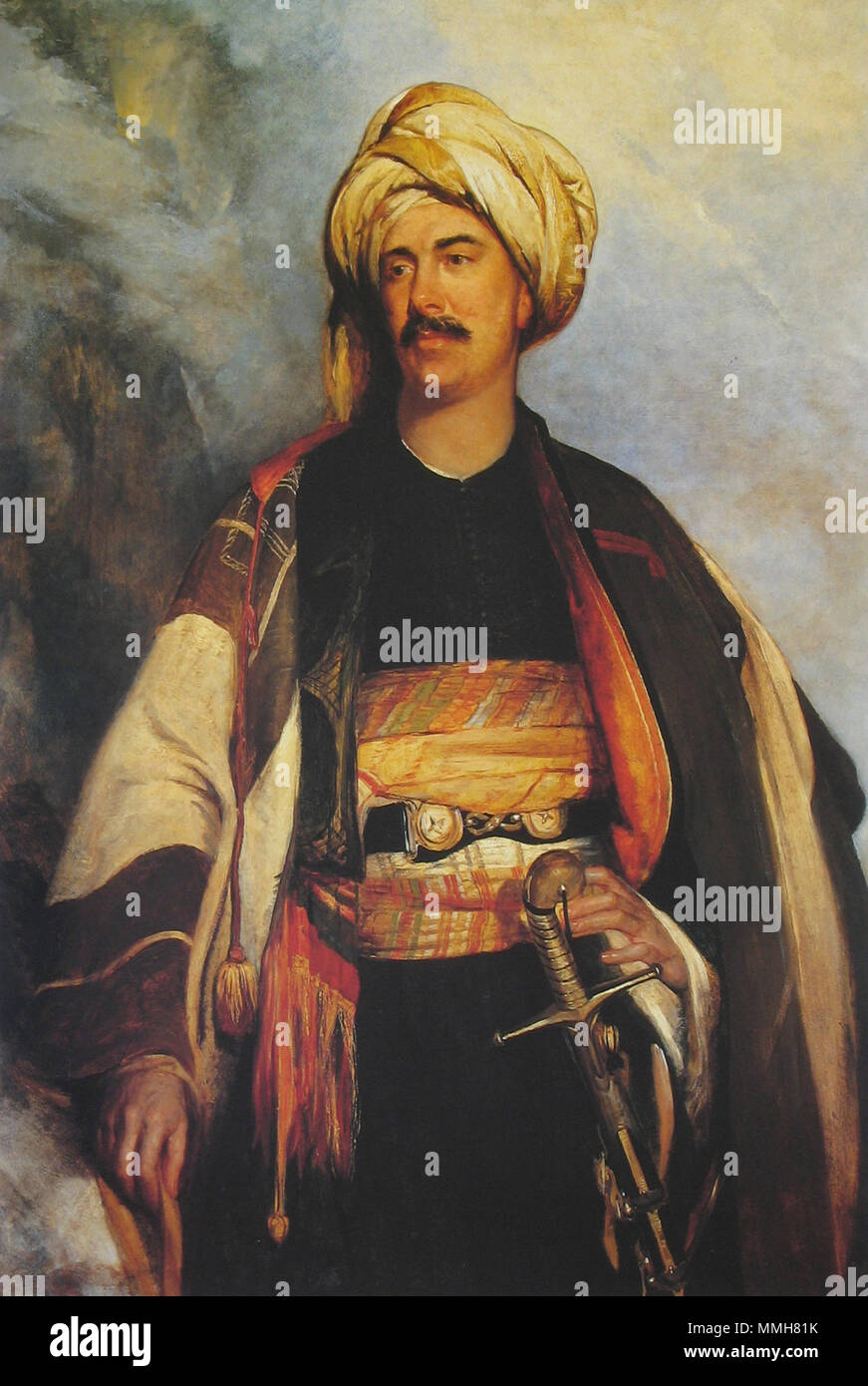 Inglese: David Roberts vestito in abiti orientali Français : David Roberts dans le costume qu'il ritratto en Palestina . 1840. David Roberts 01 Foto Stock