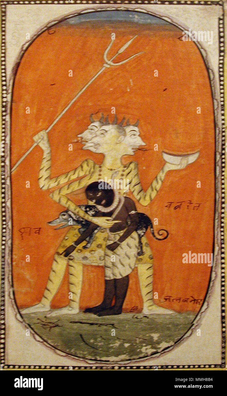. Inglese: Data di creazione: tardo XVIII secolo Dimensioni display: 6 1/2 in. x 3 5/32 in. (16,5 cm x 8 cm) Linea di credito: Edwin Binney terza raccolta numero di adesione: 1990.1133 Collezione: <a href='http://www.sdmart.org/art/our-collection/asian-art' rel="nofollow">Il San Diego Museum of Art</a> . Il 31 ottobre 2002, 09:45:19. Inglese: thesandiegomuseumofartcollection Bhairava di forma composita (6124584469) Foto Stock