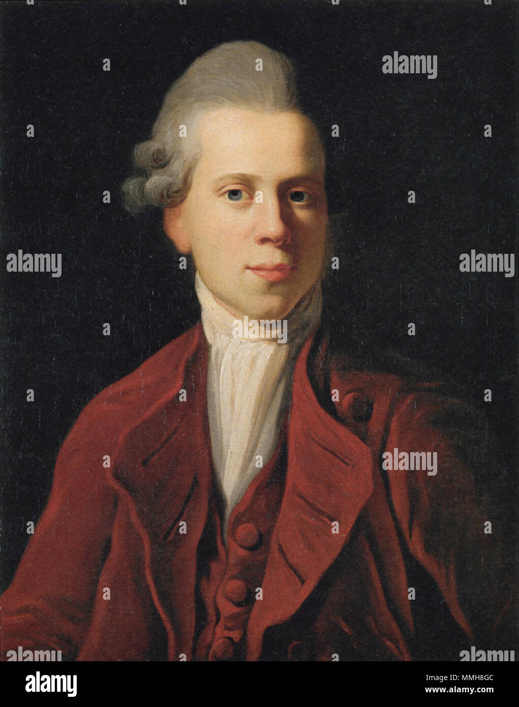 Ritratto di Nicolai Abildgaard Abramo (1743-1809), pittore danese. 1772. Der Maler Nicolai Abildgaard A. (1772, Jens Juel) Foto Stock