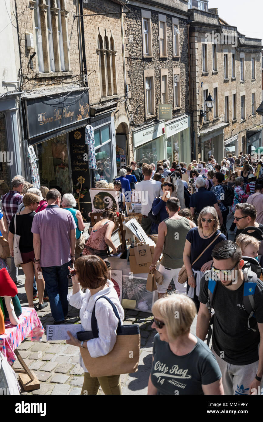 Frome mercato domenicale, Catherine Hill, Frome, Somerset, Inghilterra Foto Stock