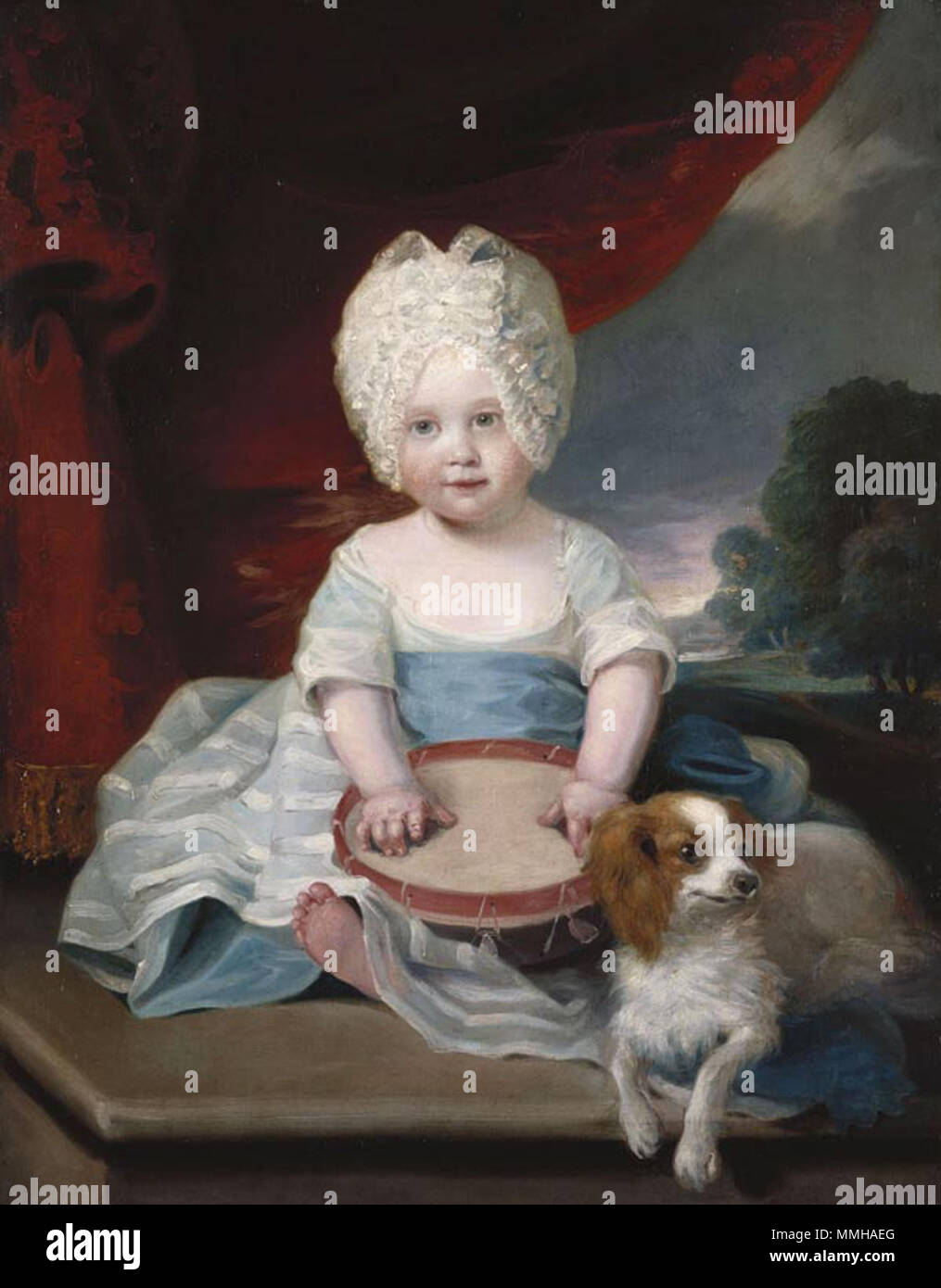 . Inglese: la principessa Amelia (1783-1810), la più giovane figlia di re Giorgio III. La principessa Amelia (1783-1810). 1785. Hoppner - Principessa Amelia, 1785 Foto Stock