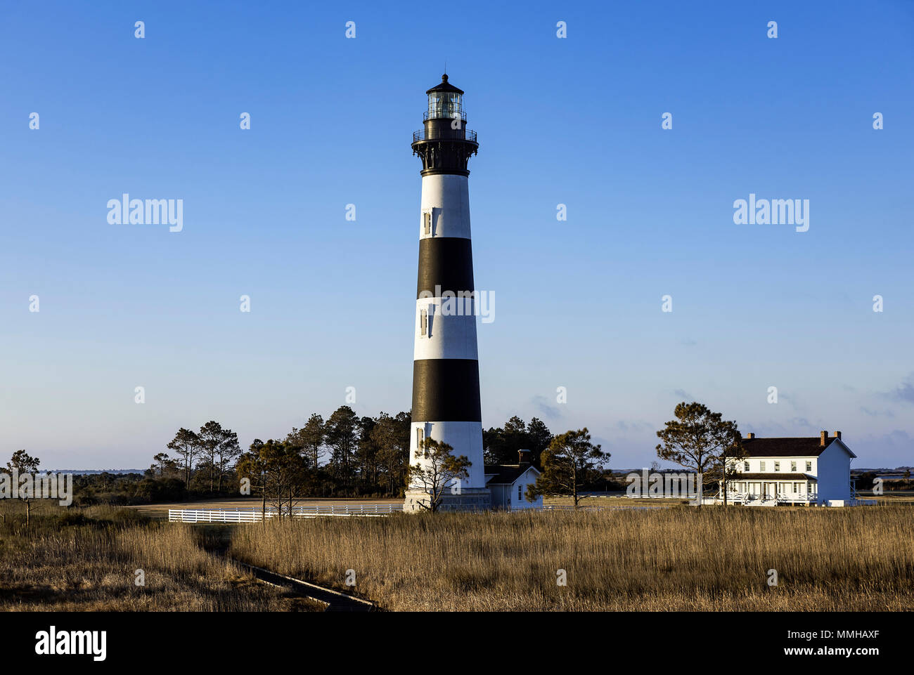 Bodie Island Lighthouse, Cape Hatteras, Outer Banks, North Carolina, Stati Uniti d'America. Foto Stock