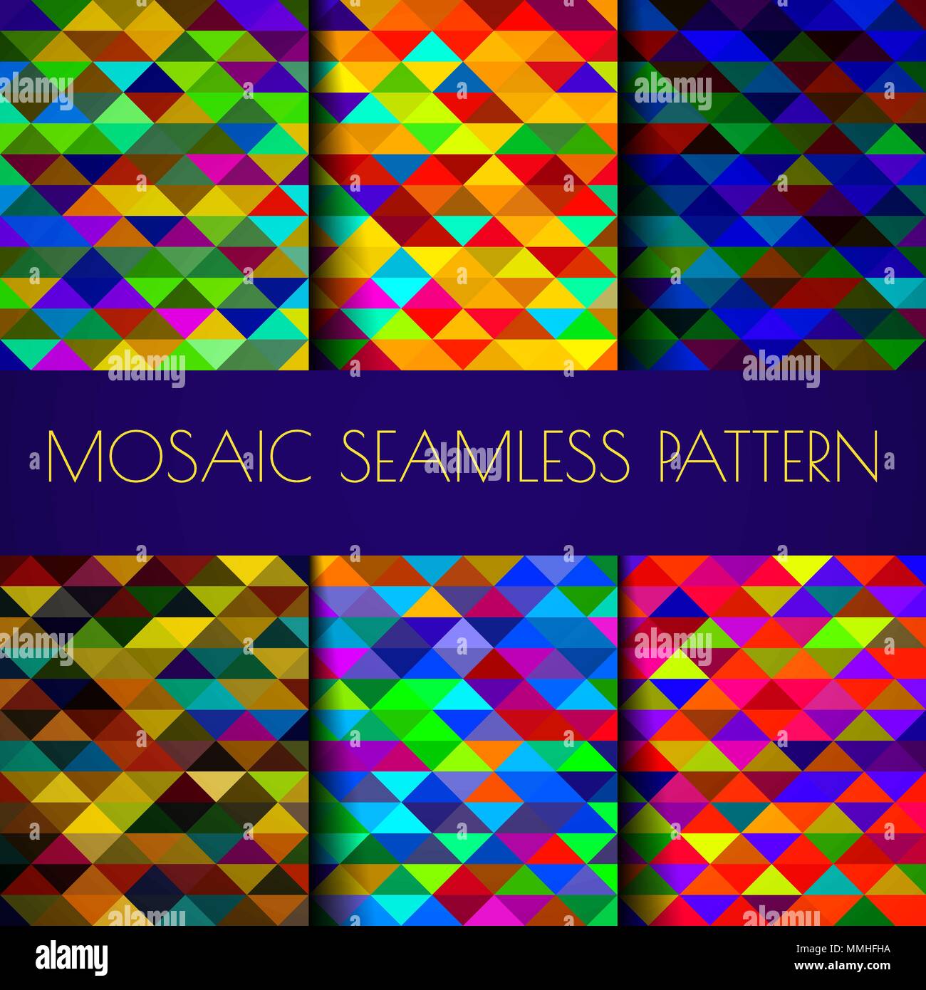 Mosaico senza giunture triangoli texture colorate Illustrazione Vettoriale