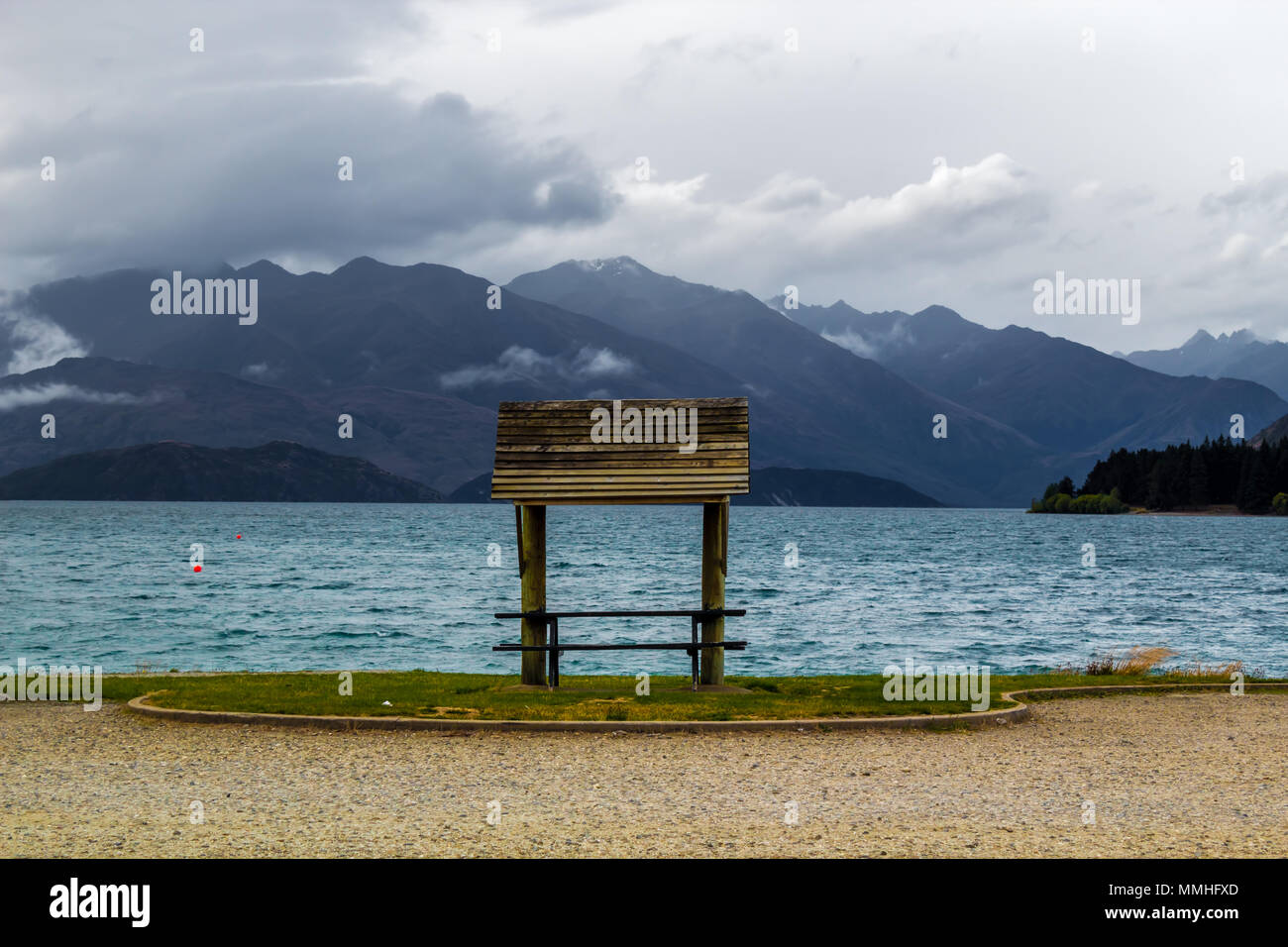 Il lago di banco, Wanaka Foto Stock