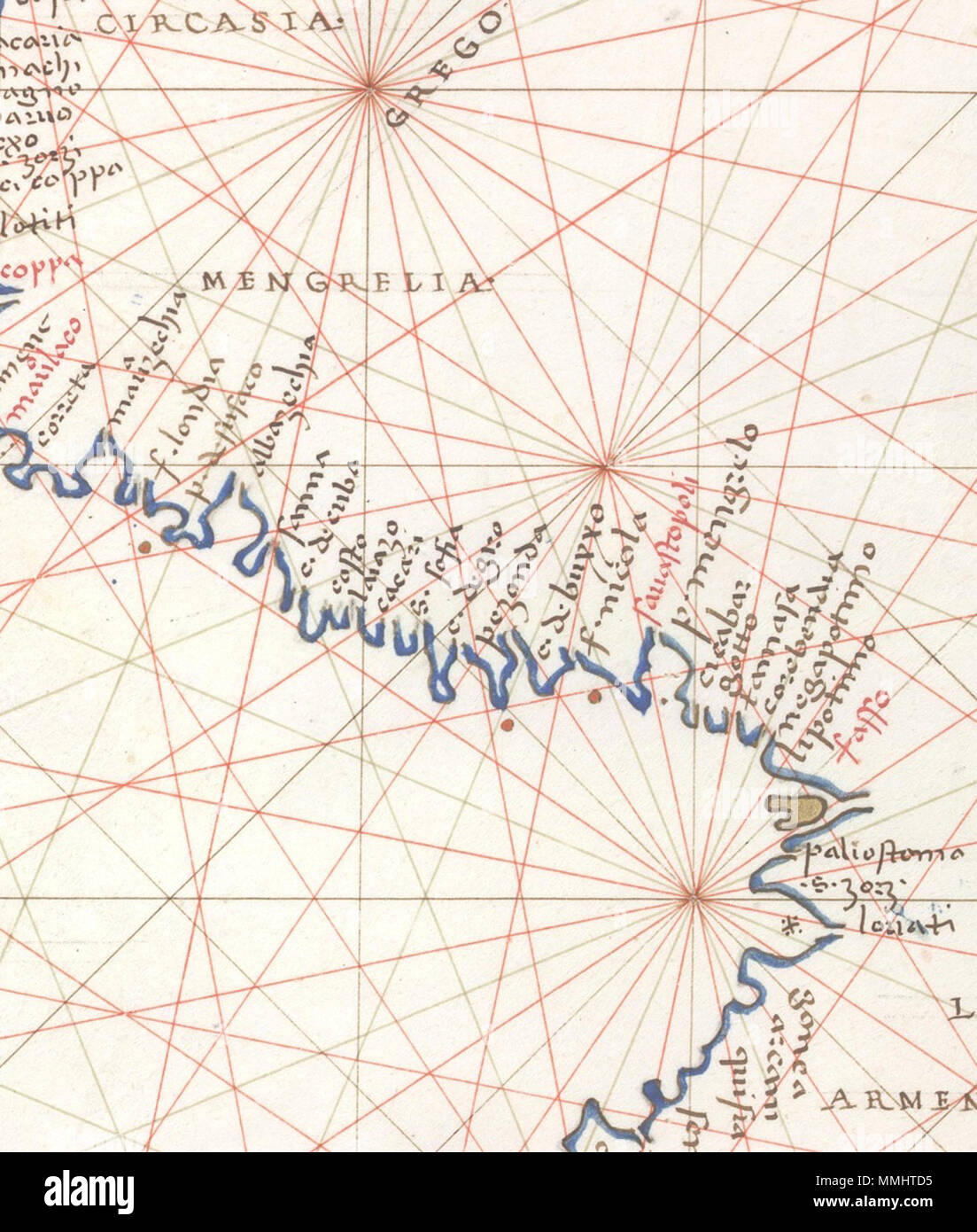 . Inglese: Mar Nero. HM 26. BATTISTA AGNESE, PORTOLAN ATLAS Italia, ca. 1544 Numero di chiamata: HM 26 Folio: ss. 12v-13 Descrizione: Mar Nero. . Circa 1544. Battista Agnese (1500-1564) Descrizione cartografo italiano Data di nascita e morte 1500 1564 Luogo di nascita Genova sede di lavoro Repubblica veneziana competente controllo : Q612967 VIAF:?268129227 ISNI:?0000 0003 8320 9717 LCCN:?n81089266 NLA:?35112164 GND:?113428391 WorldCat Battista Agnese. Mar Nero. HM 26. PORTOLAN ATLAS Italia, ca. 1544.B Foto Stock