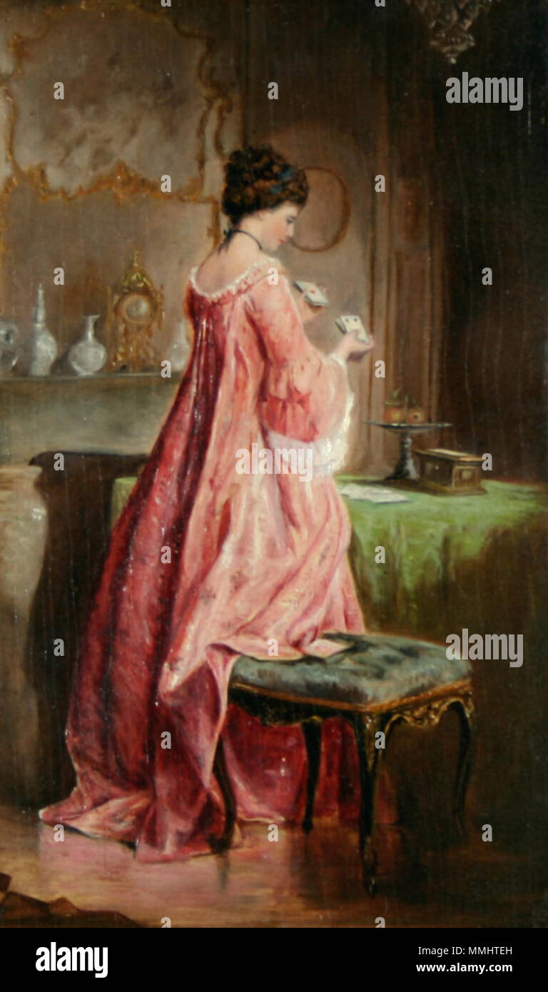. Il lettore carta, 11 × 6,75 in (27,9 × 17,1 cm) Stima: $1.500 - 2.500 . Xix secolo. Scuola di inglese del XIX secolo - Il lettore scheda Foto Stock